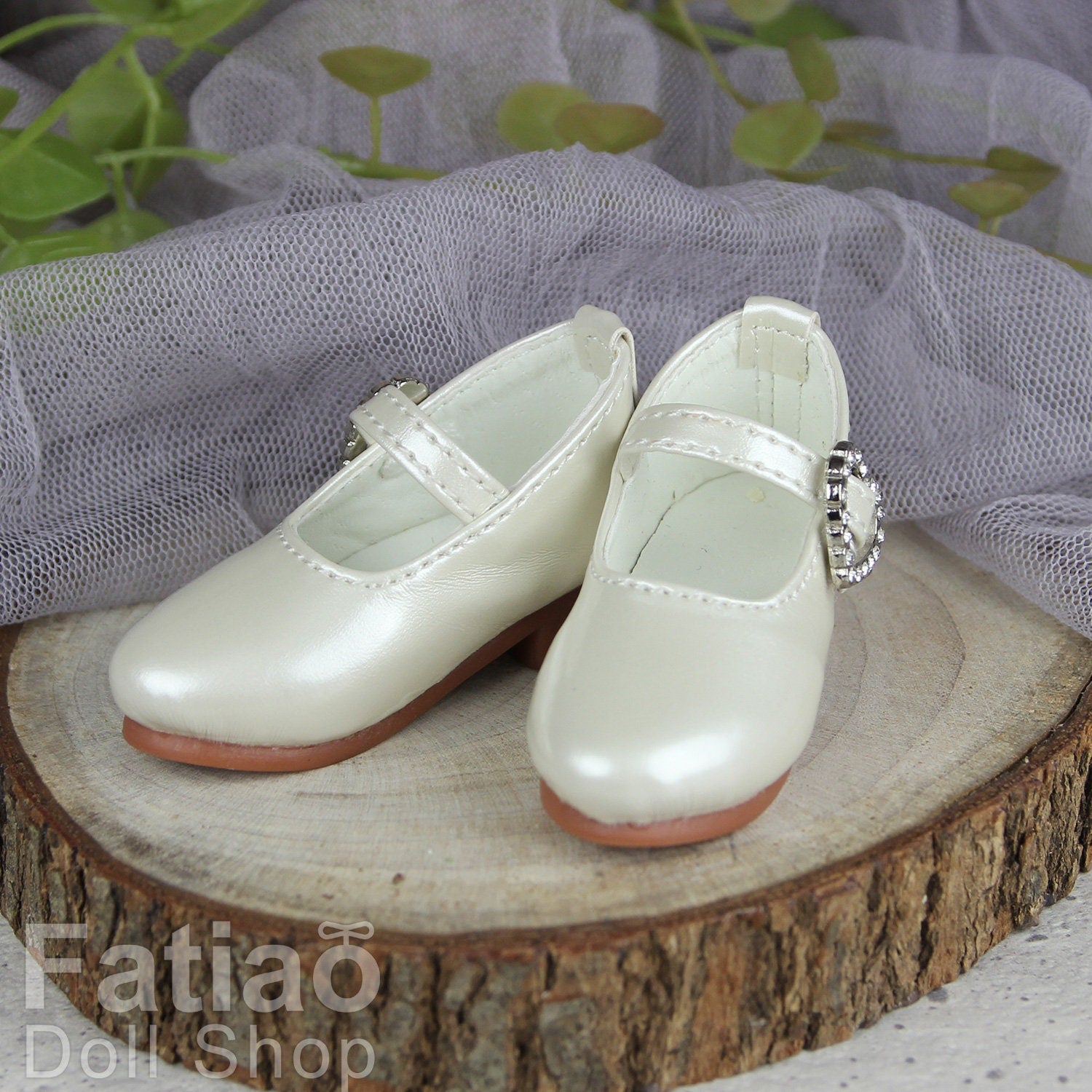 Fatiao - 1/4 BJD Mini Supper dollfie MSD Shoes - Beige (Size 5.5cm)