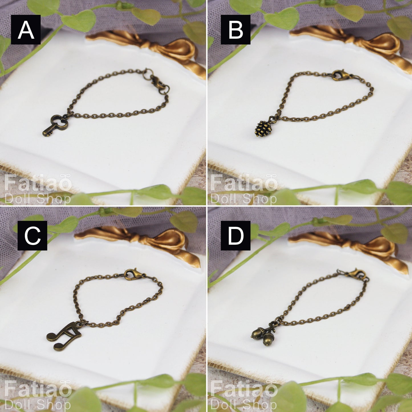 Dolls bronze Necklace for 1/3 BJD SD DD Smart Doll 1/4MSD