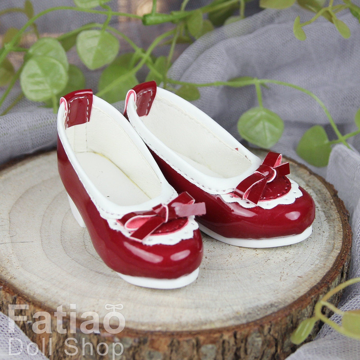 Fatiao - New 1/4 BJD MSD Dollfie Dolls Mary Jane Shoes - Red (Size 5.5cm)