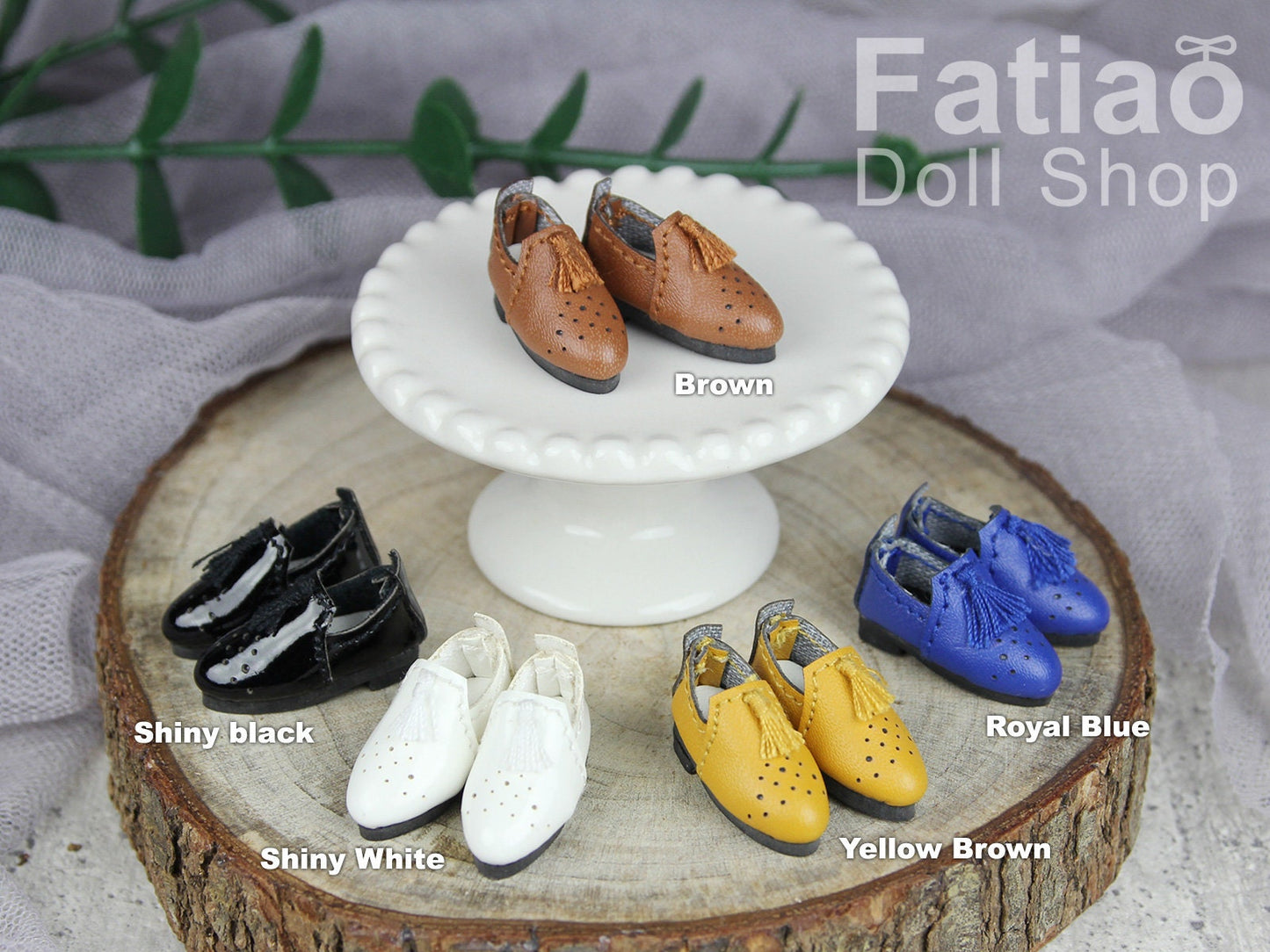 Fatiao - New OB11 Obitsu 11 MiddleBlythe nendoroid 1/12 BJD Dolls Oxford tassel shoes (Size 2.2cm)