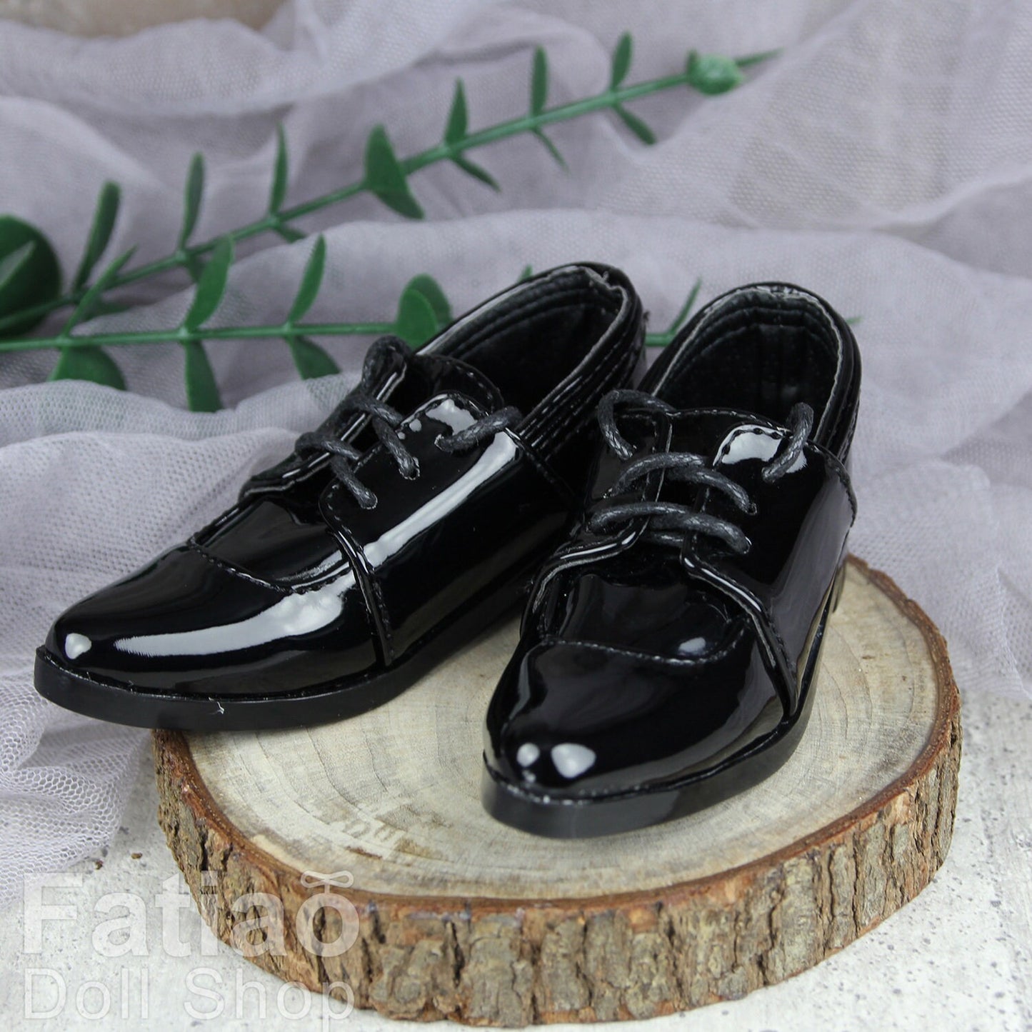 Fatiao - New 1/3 BJD Supper dollfie 13/17SD Boy Tip Leather Suit Shoes Black (Size 8.5cm)