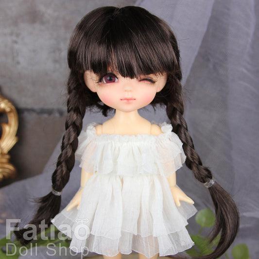 Fatiao - BJD Dollfie Lati Yellow Pukifee 5-6" Doll Wig - Dark Brown