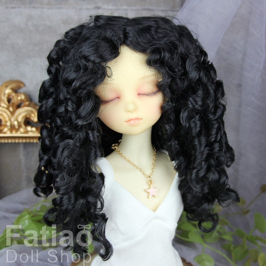 Fatiao - New Dollfie MSD Kaye Wiggs little darling doll 1/4 BJD Size 7-8 inch Dolls Wig - Black Dolls Wig