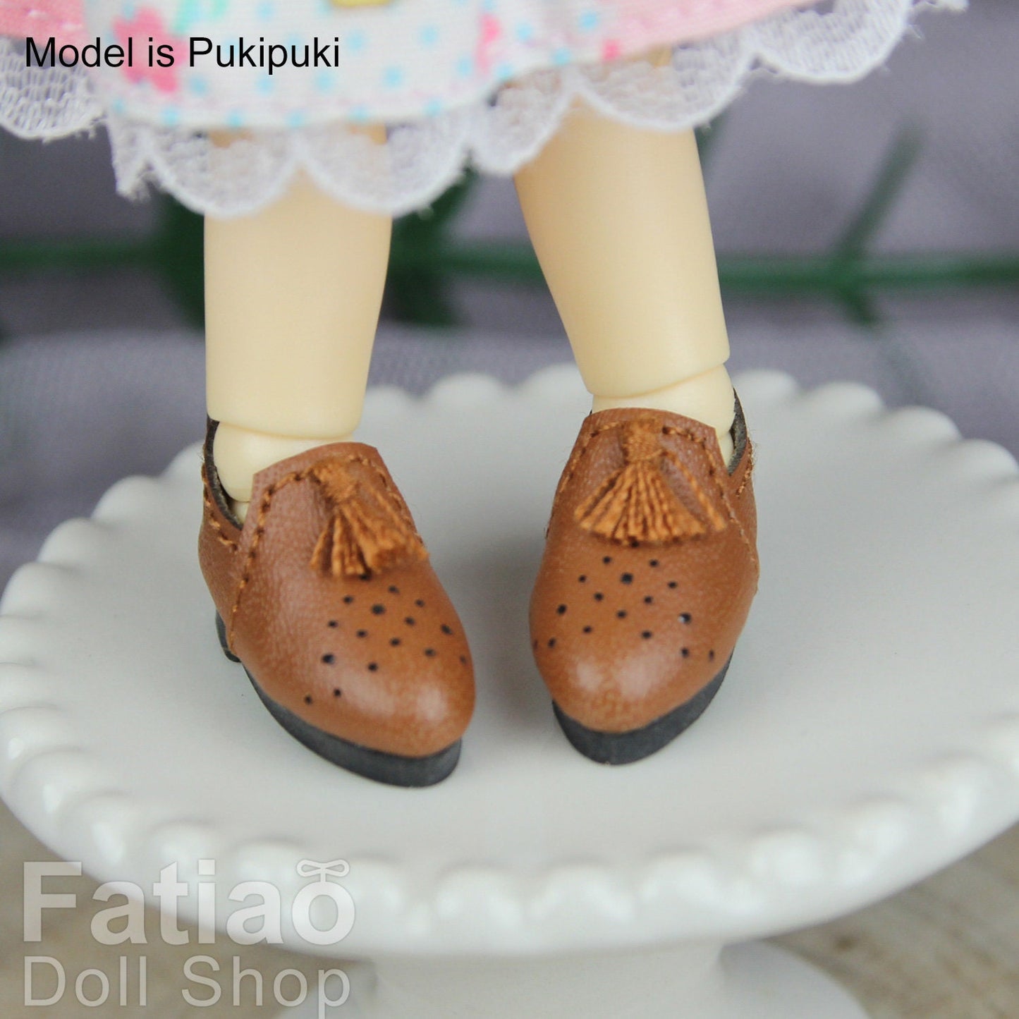 Fatiao - New OB11 Obitsu 11 MiddleBlythe nendoroid 1/12 BJD Dolls Oxford tassel shoes (Size 2.2cm)