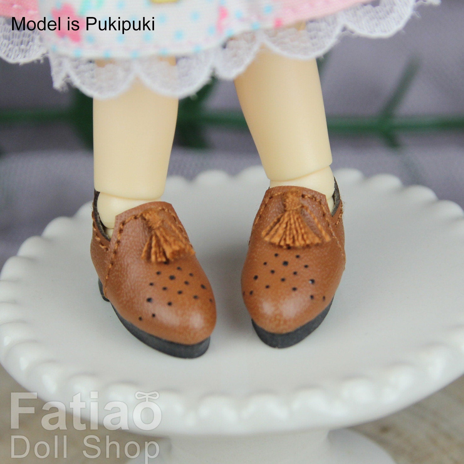 Fatiao - New OB11 Obitsu 11 MiddleBlythe nendoroid 1/12 BJD Dolls Oxford tassel shoes (Size 2.2cm)