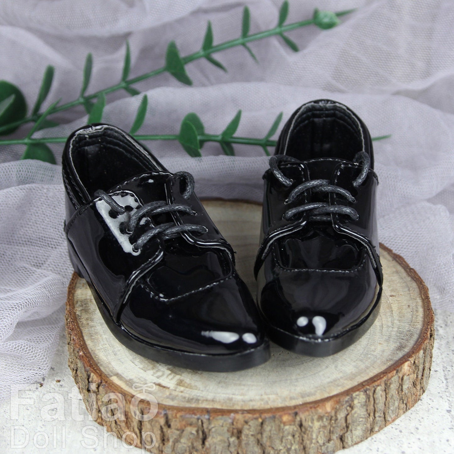 Fatiao - New 1/3 BJD Supper dollfie 13/17SD Boy Tip Leather Suit Shoes Black (Size 8.5cm)