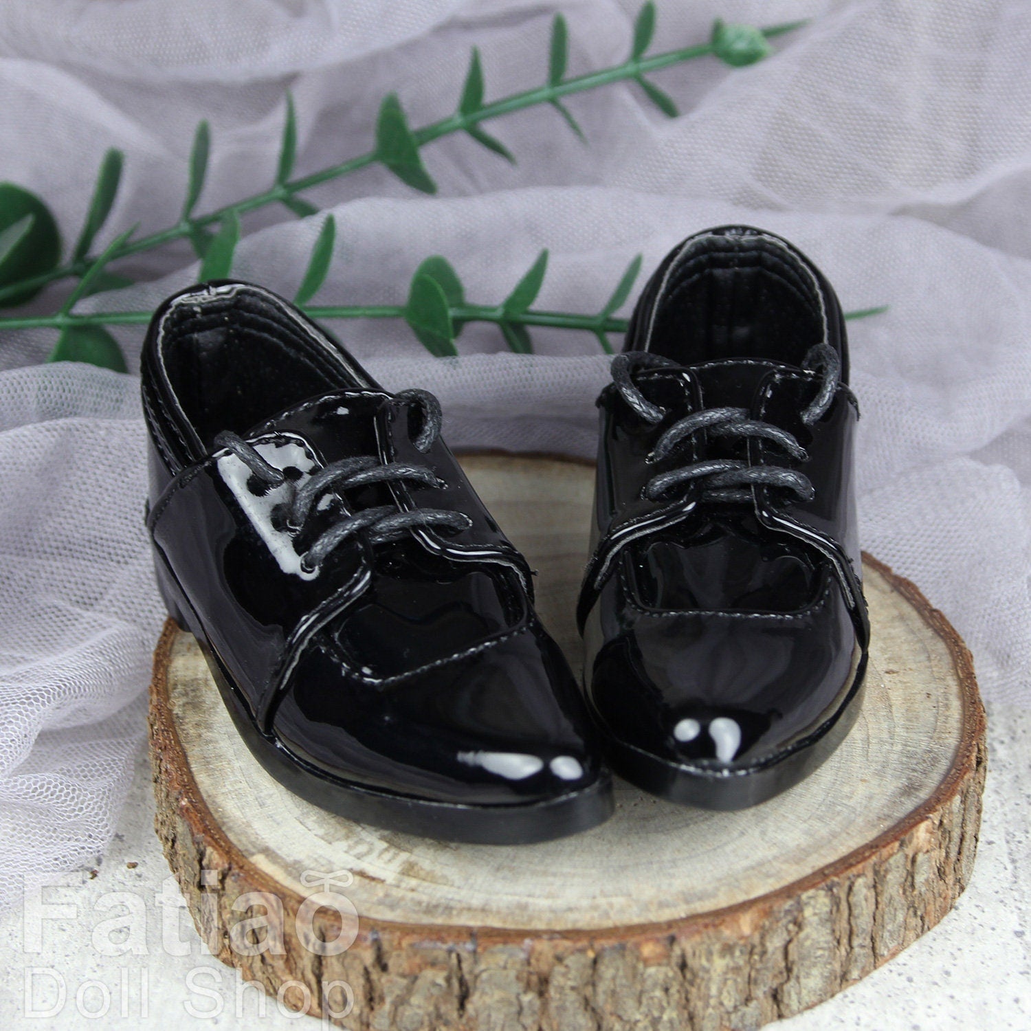 Fatiao - New 1/3 BJD Supper dollfie 13/17SD Boy Tip Leather Suit Shoes Black (Size 8.5cm)