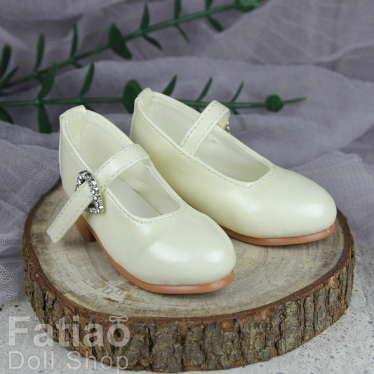 Fatiao - New 1/3 BJD Dollfie DD Dolls Mary Jane Shoes - Beige (Size 6.5cm)