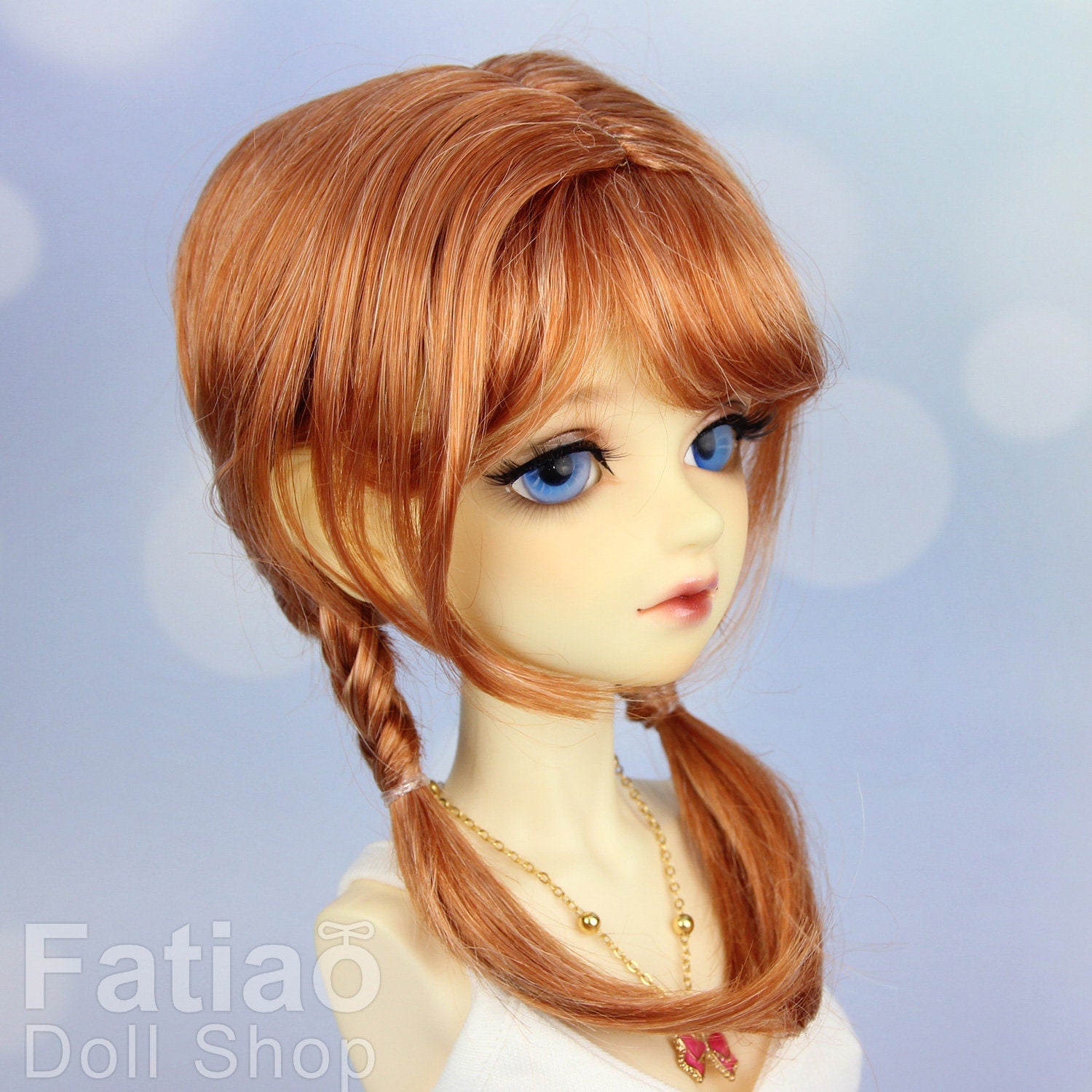 Fatiao - New Dollfie SD 1/3 BJD Volks Blythe Pullip Dolls Wig size 9-10" - Red Orange