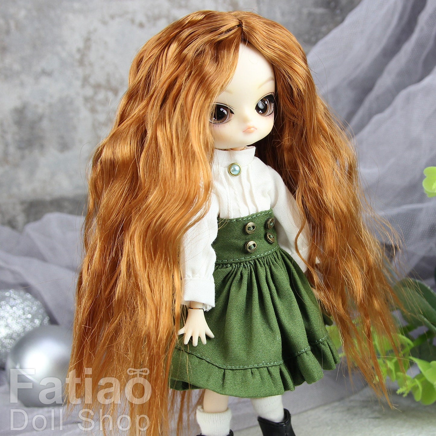 Fatiao - New Dollfie BJD Nendoroid / Little Dal Pullip / Dolls Wig - size 4-5" -Caramel