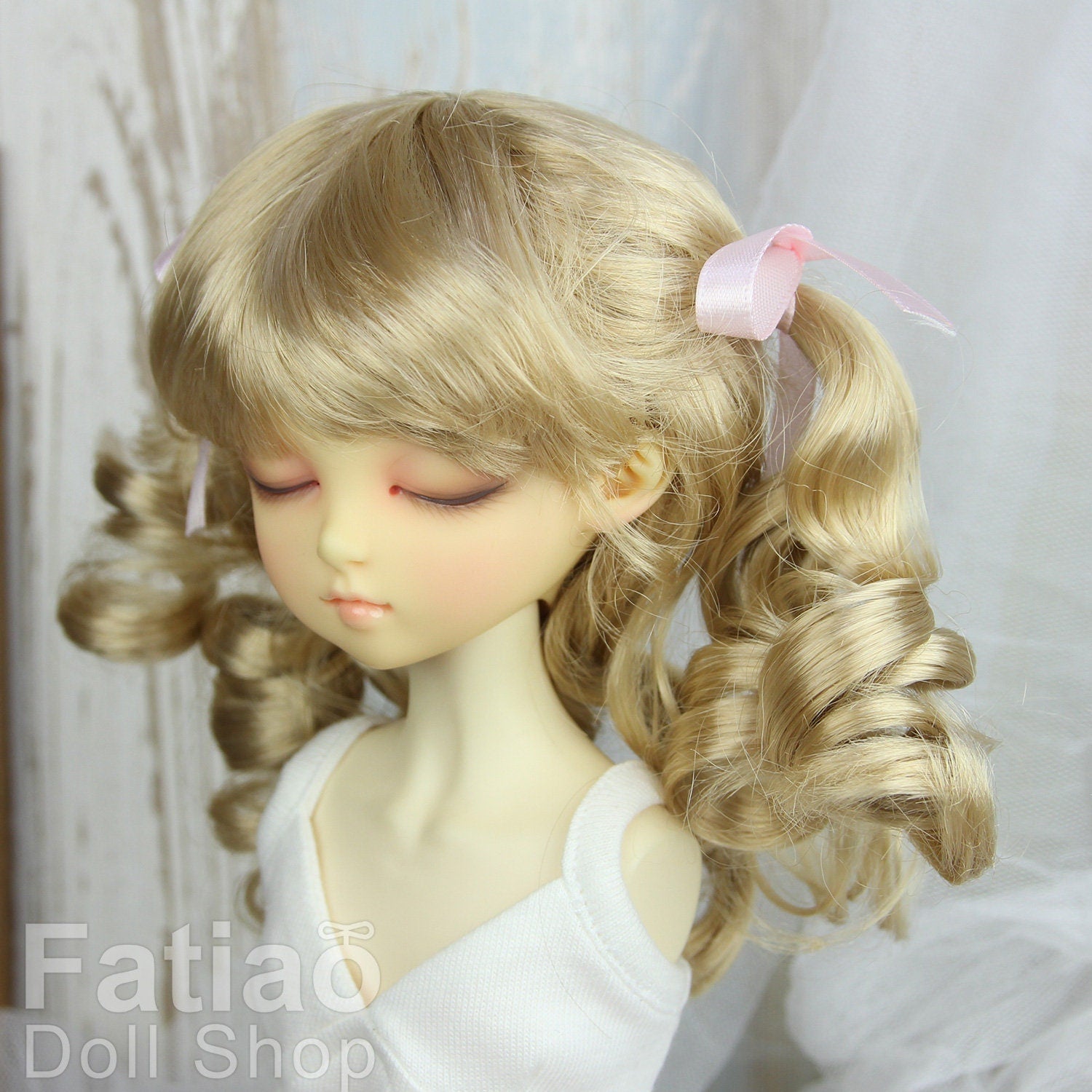 Fatiao - New Dollfie MSD Kaye Wiggs 1/4 BJD Size 7-8 inch - Cream gold Dolls Wig