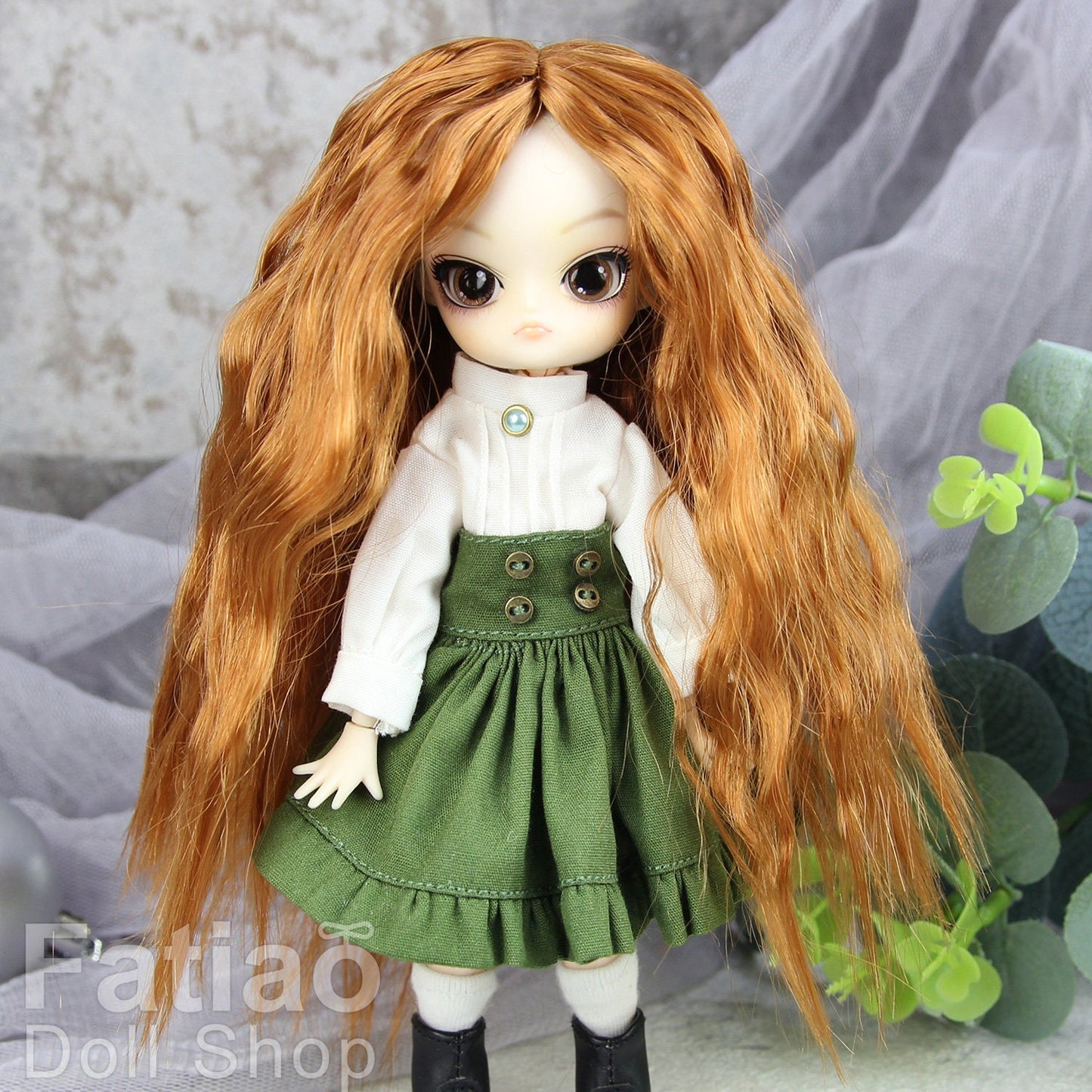 Fatiao - New Dollfie BJD Nendoroid / Little Dal Pullip / Dolls Wig - size 4-5" -Caramel