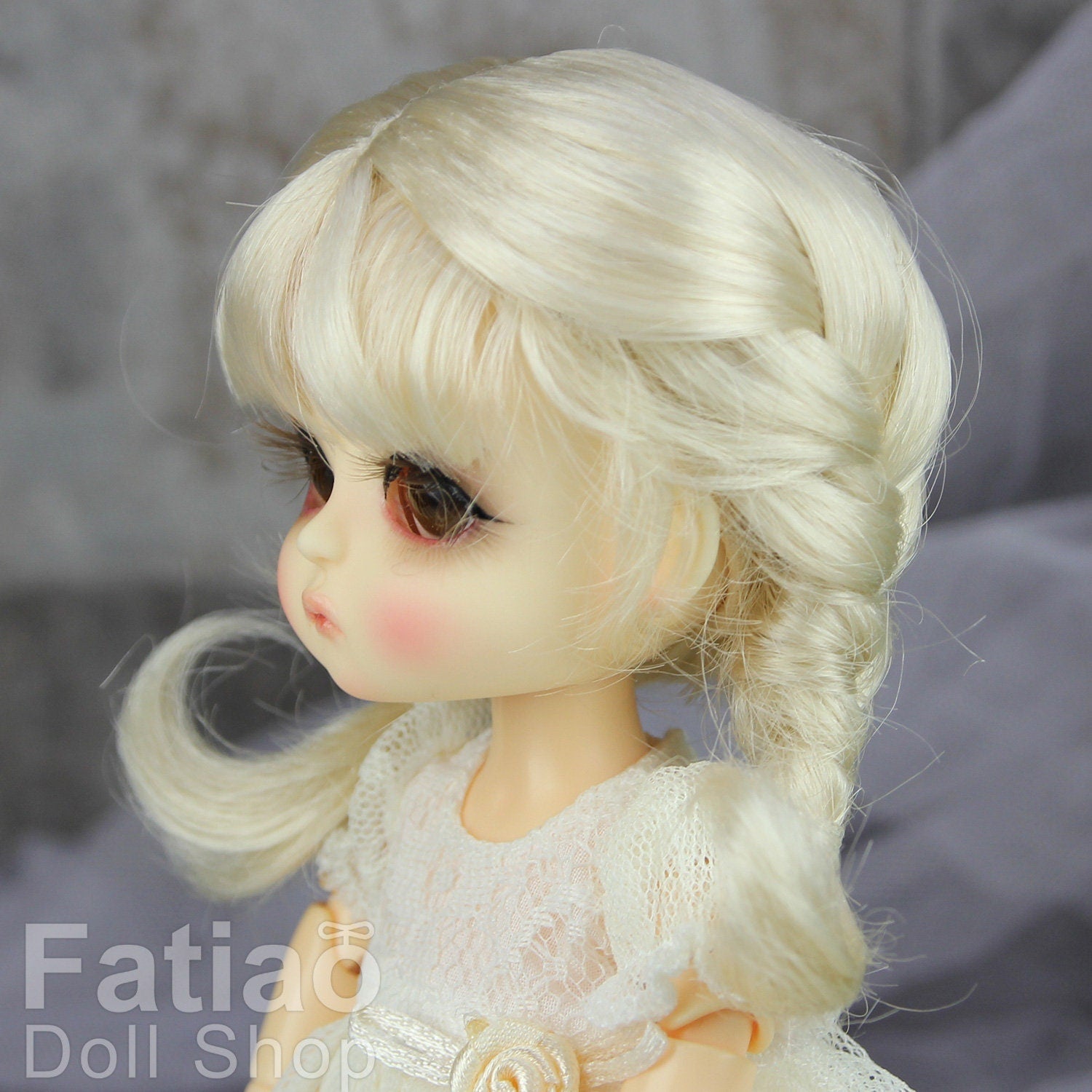Fatiao - BJD Dollfie Lati Yellow Pukifee 5-6" Angel Doll Wig - Blonde