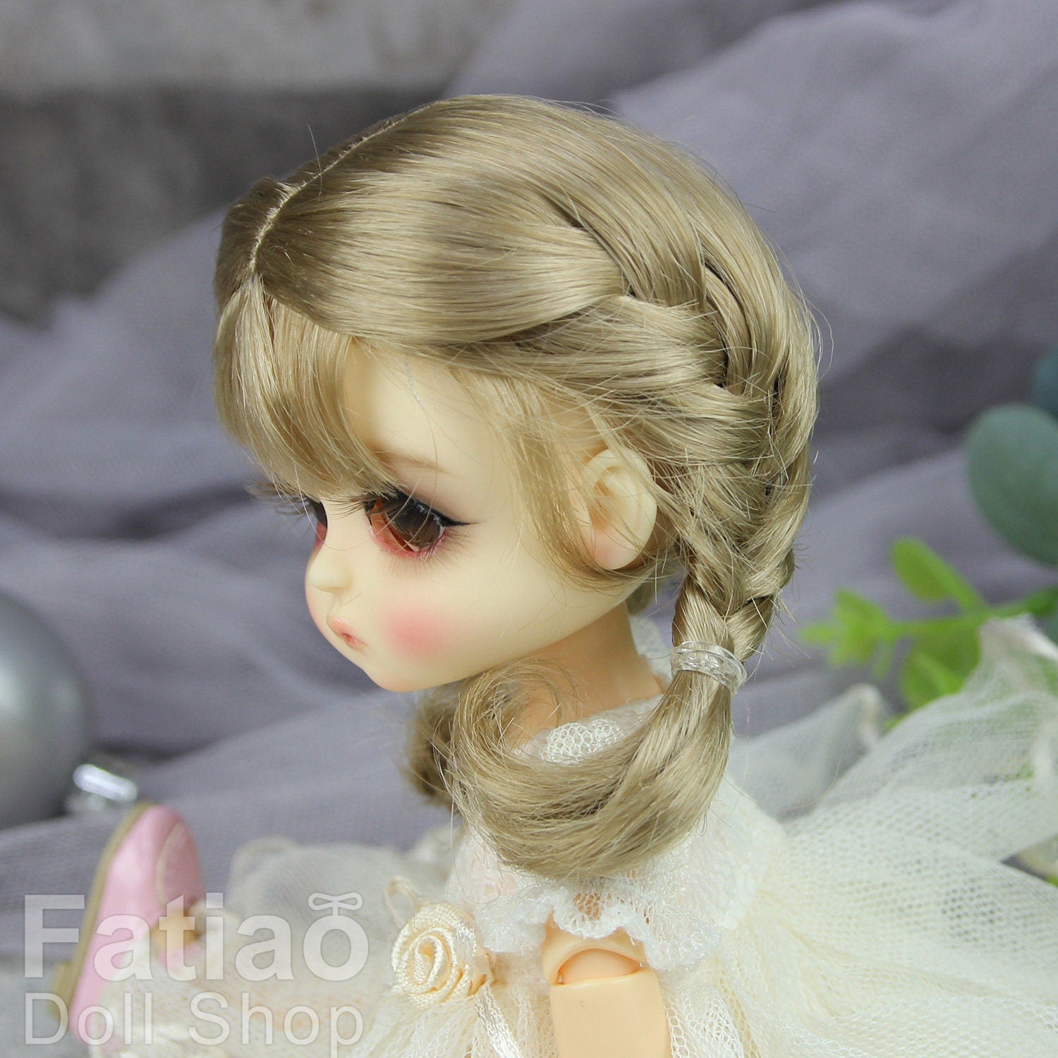 Fatiao - BJD Dollfie Lati Yellow Pukifee 5-6" Angel Doll Wig - Baby Brown