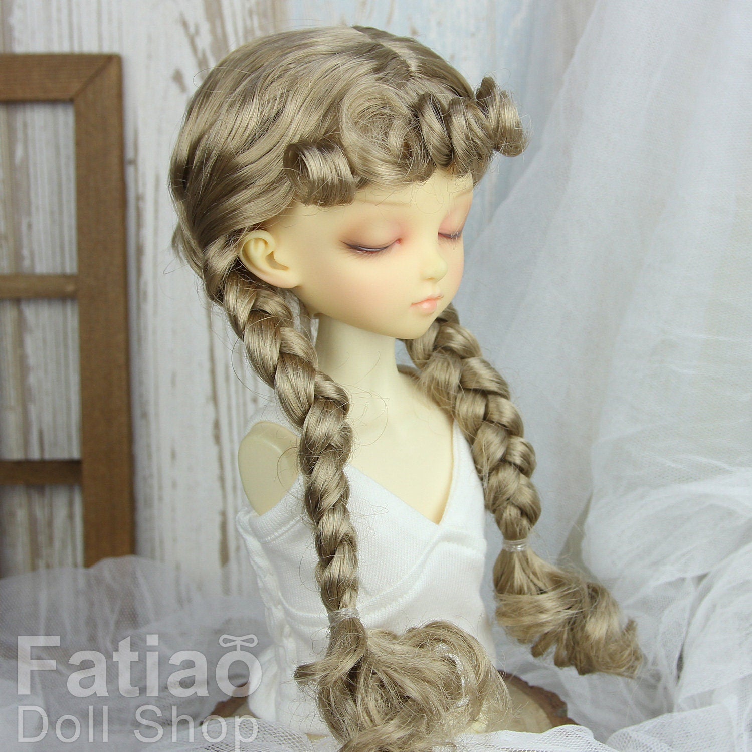 Fatiao - New Dollfie MSD Kaye Wiggs 1/4 BJD Size 7-8 inch - Baby Brown Dolls Wig