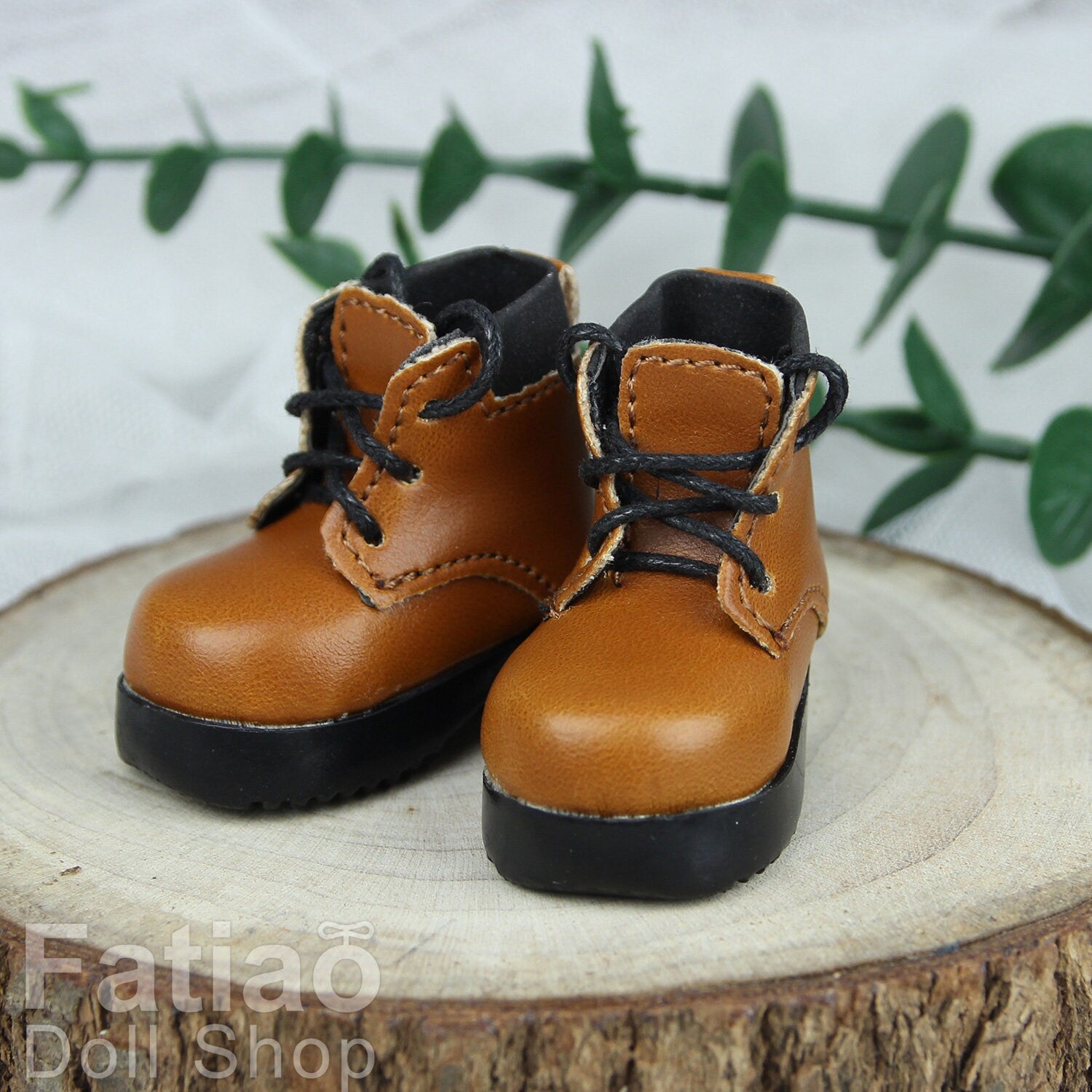 Fatiao - New Dollfie Yo-SD 1/6 BJD Doll Shoes Boots - Brown (Size 4.5cm)