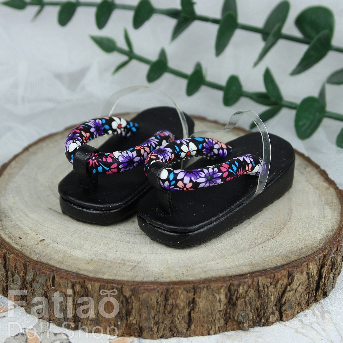 Fatiao - New 1/4 BJD MSD Dollfie Dolls Shoes ZOURI Sandals - Black (Size 5.5cm)