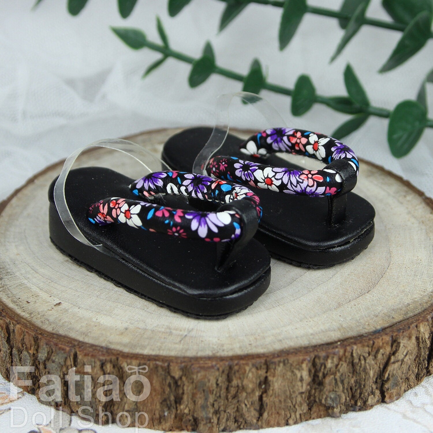 Fatiao - New 1/4 BJD MSD Dollfie Dolls Shoes ZOURI Sandals - Black (Size 5.5cm)
