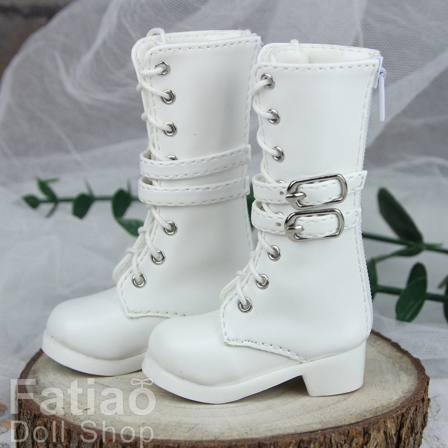Fatiao - New 1/4 BJD MSD Dollfie Dolls Shoes Boots - White (Size 5.5cm)