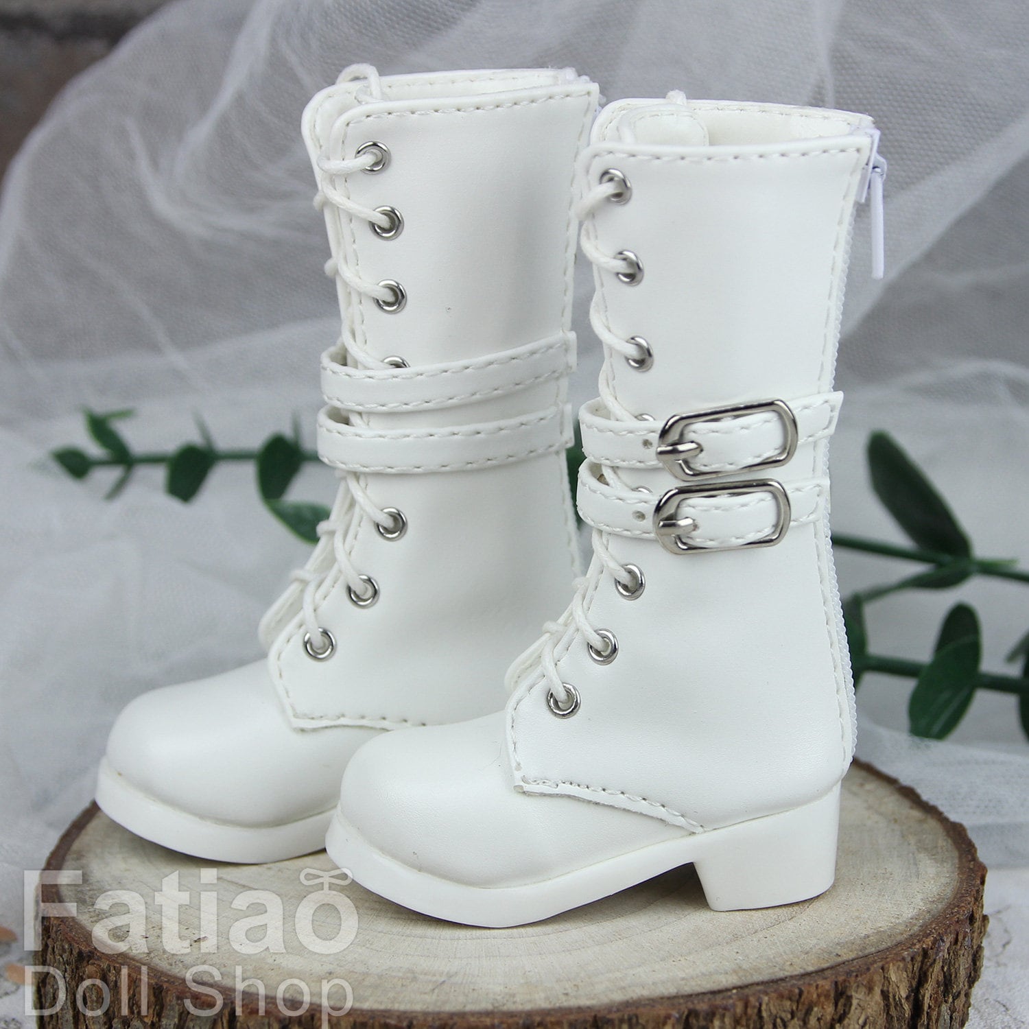 Fatiao - New 1/4 BJD MSD Dollfie Dolls Shoes Boots - White (Size 5.5cm)