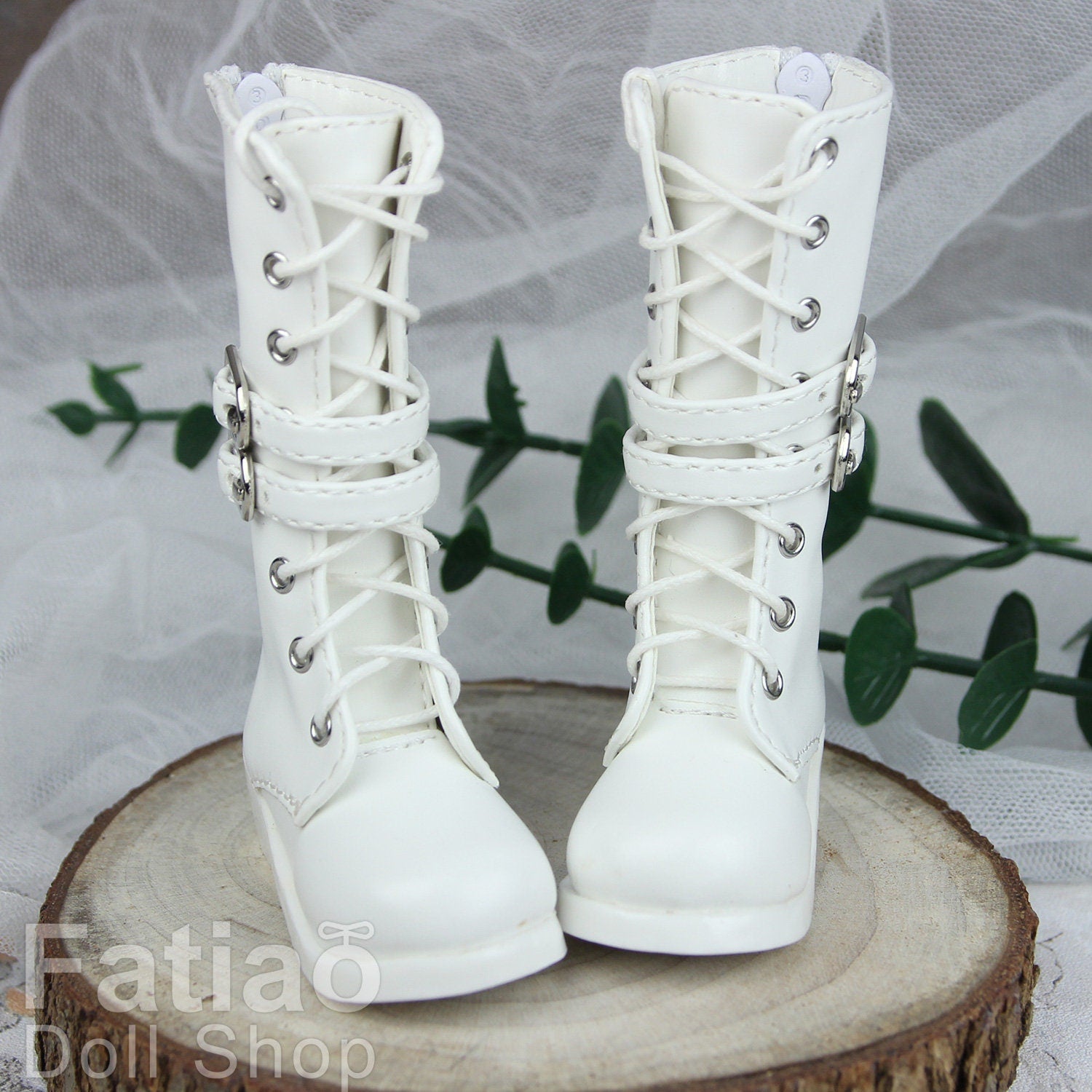 Fatiao - New 1/4 BJD MSD Dollfie Dolls Shoes Boots - White (Size 5.5cm)