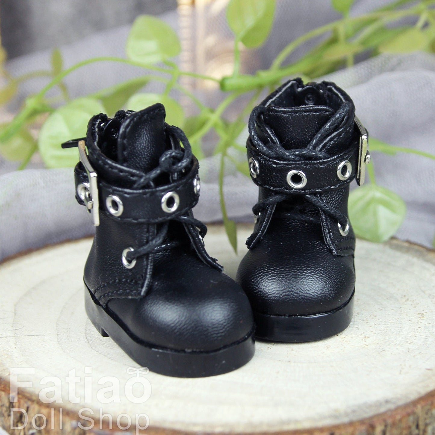 Fatiao - New Dollfie Yo-SD 1/6 BJD Doll Shoes Boots - Black / Brown (Size 4.5cm)