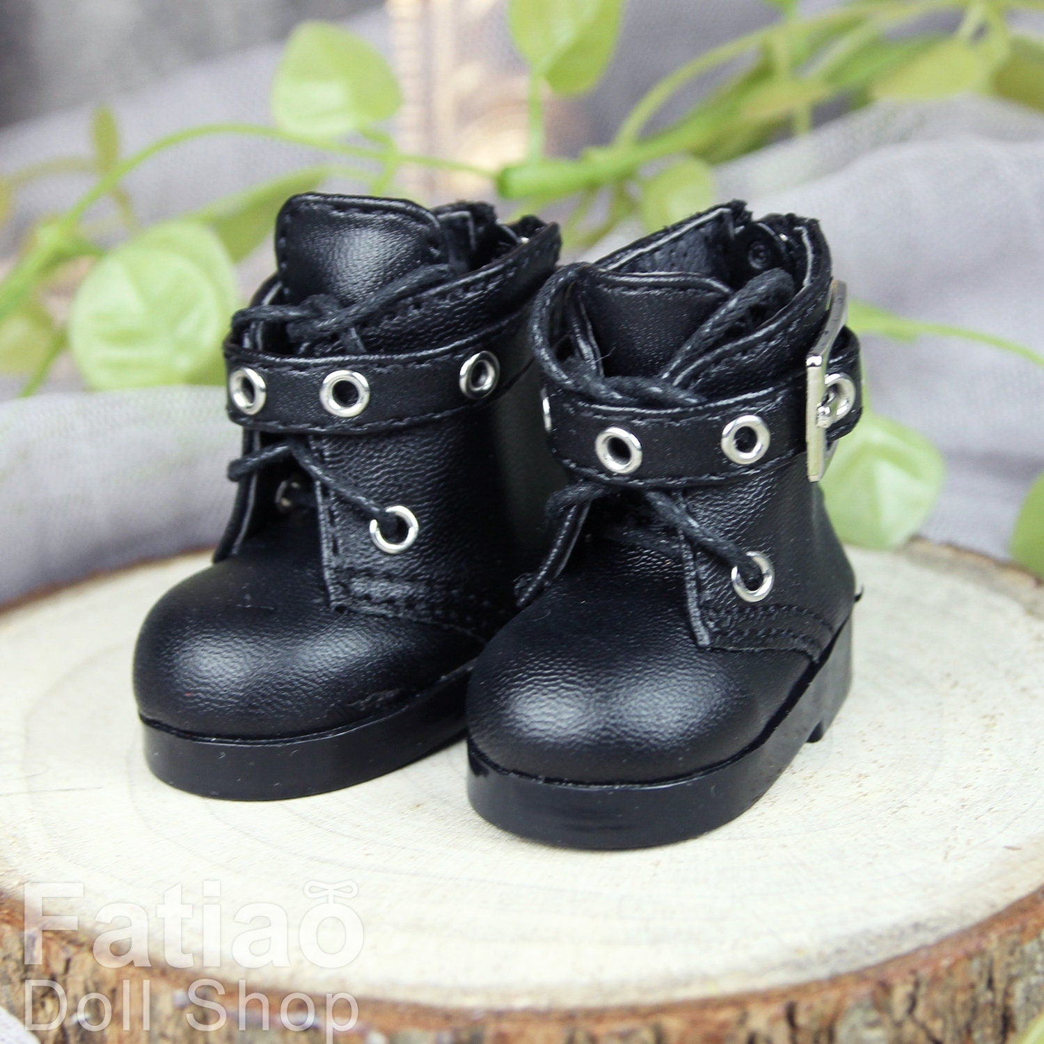 Fatiao - New Dollfie Yo-SD 1/6 BJD Doll Shoes Boots - Black / Brown (Size 4.5cm)