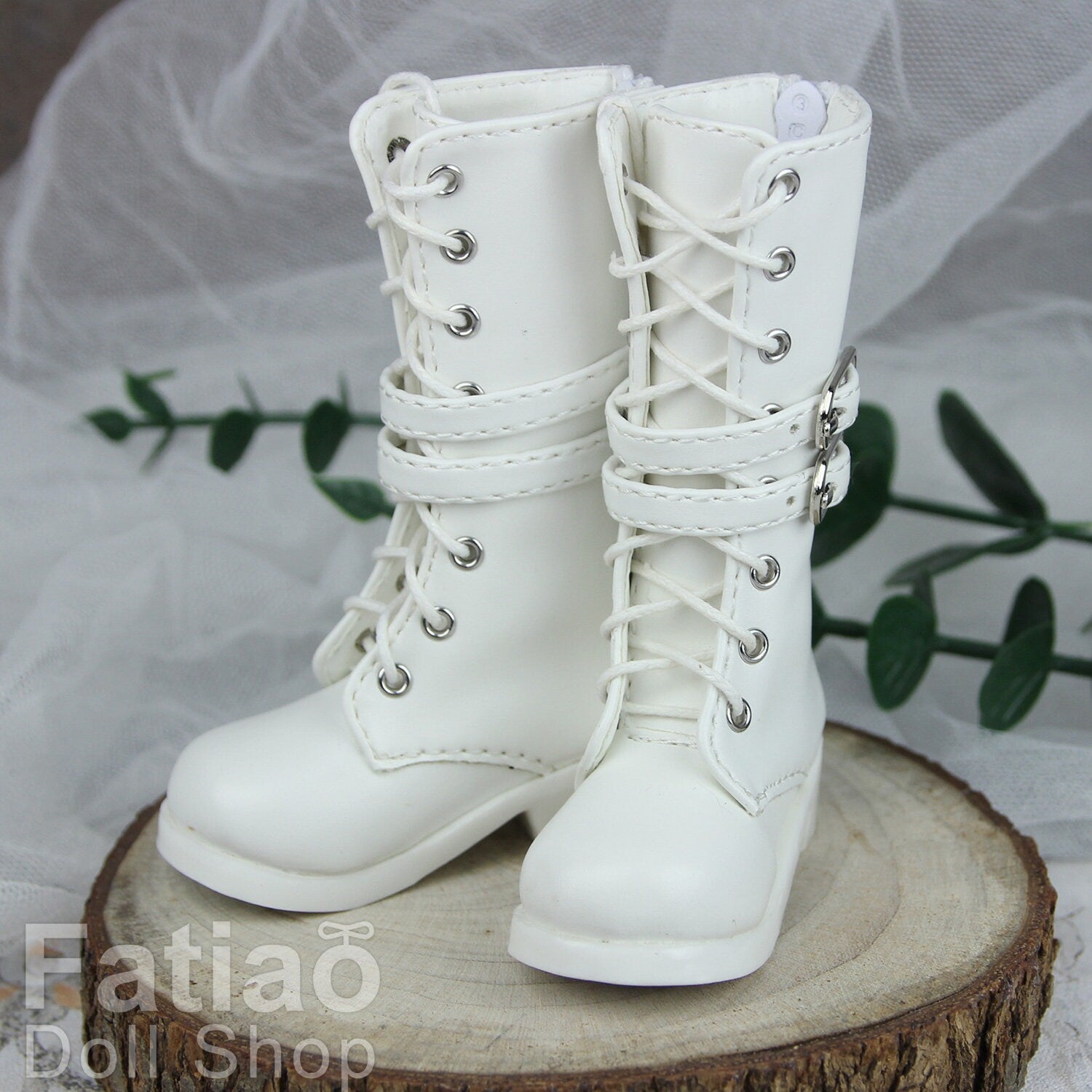 Fatiao - New 1/4 BJD MSD Dollfie Dolls Shoes Boots - White (Size 5.5cm)