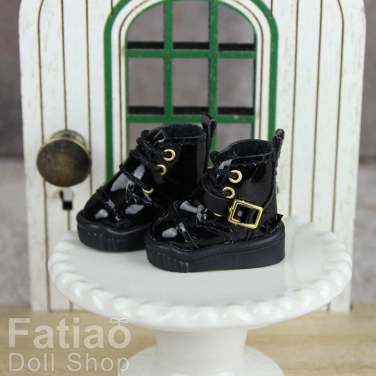 Fatiao - New Obitsu 11 OB11 1/12 BJD Nendoroid Blythe pullip doll Lace-up boots shoes