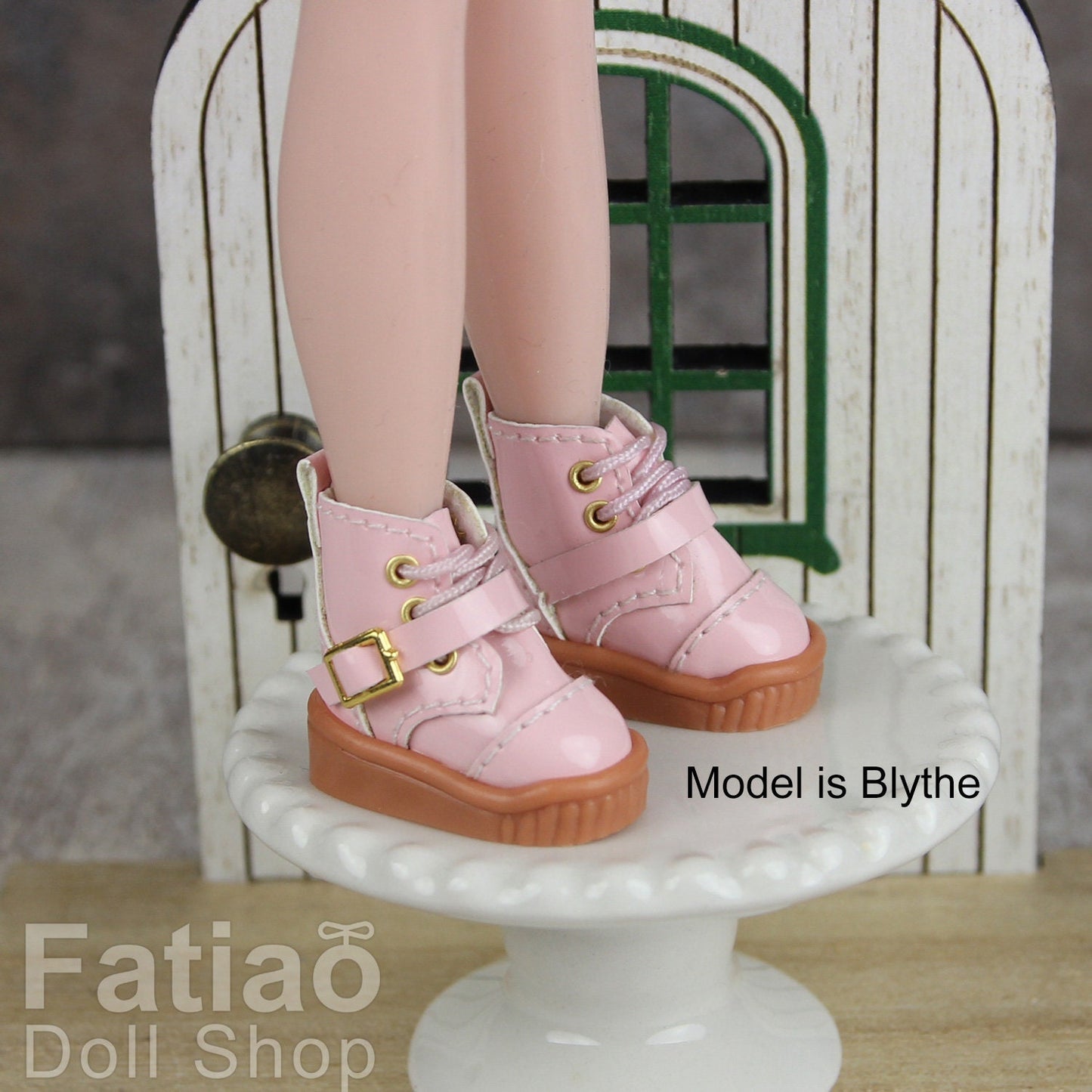 Fatiao - New Obitsu 11 OB11 1/12 BJD Nendoroid Blythe pullip doll Lace-up boots shoes