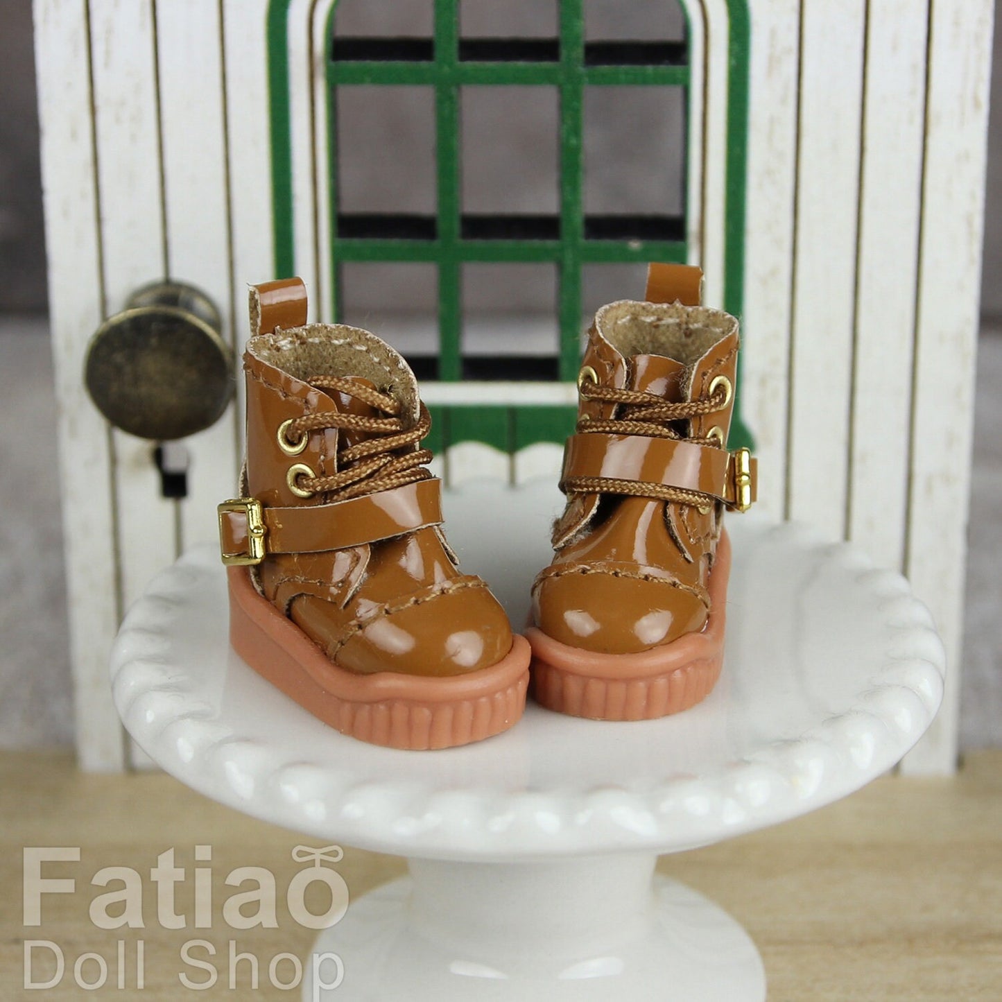 Fatiao - New Obitsu 11 OB11 1/12 BJD Nendoroid Blythe pullip doll Lace-up boots shoes