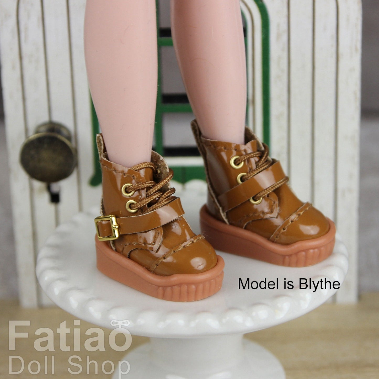 Fatiao - New Obitsu 11 OB11 1/12 BJD Nendoroid Blythe pullip doll Lace-up boots shoes