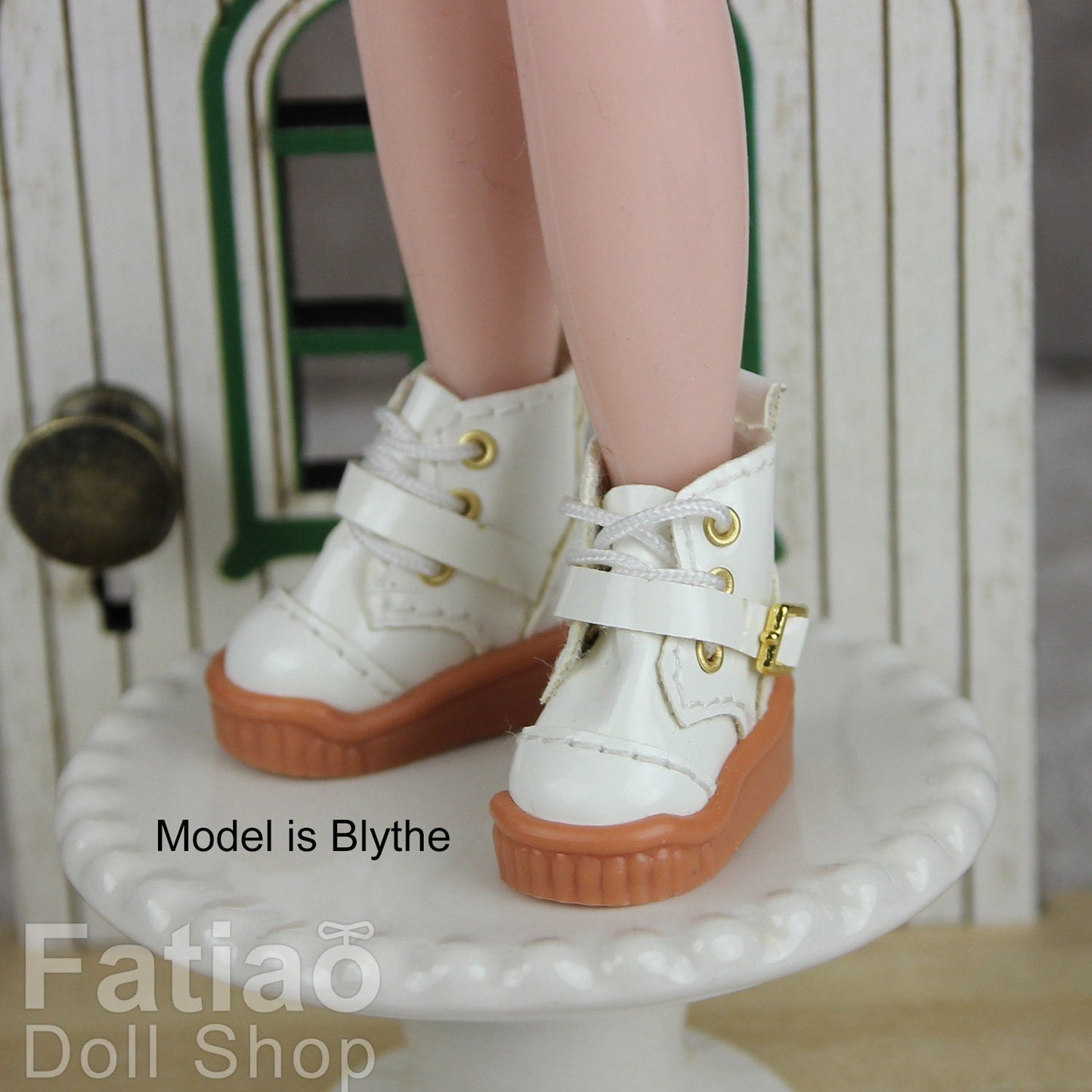 Fatiao - New Obitsu 11 OB11 1/12 BJD Nendoroid Blythe pullip doll Lace-up boots shoes