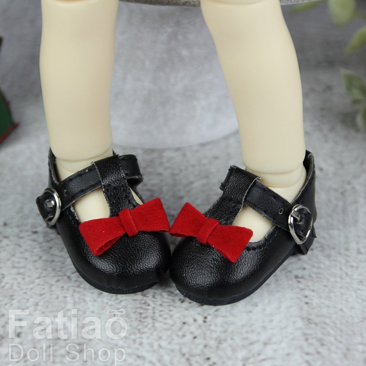 Fatiao - New Dollfie YoSD 1/6 BJD Doll Bow leather Shoes (Size 4cm)