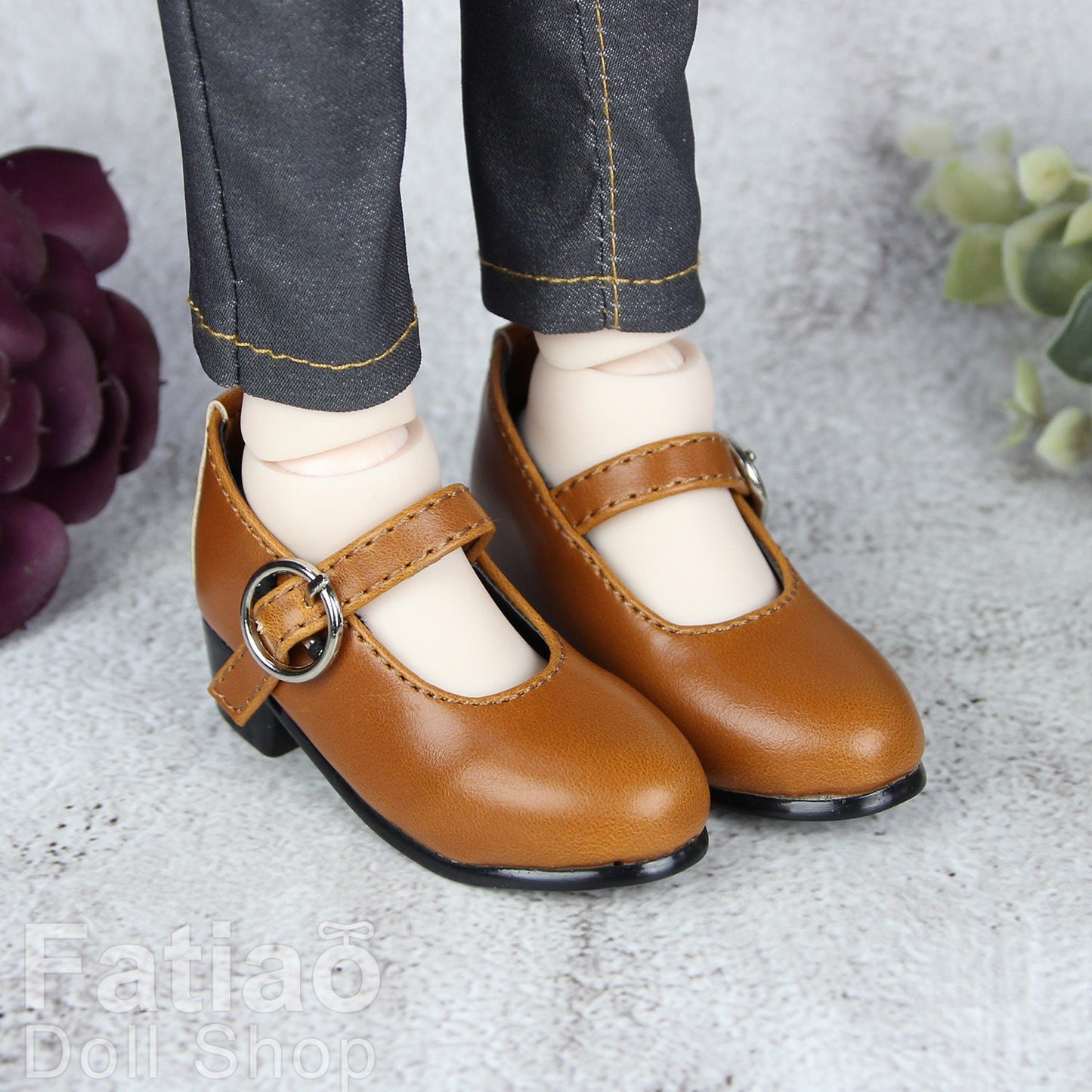 Fatiao - New 1/3 BJD Dollfie Dolls Mary Jane Shoes - Brown (Size 6.5cm)