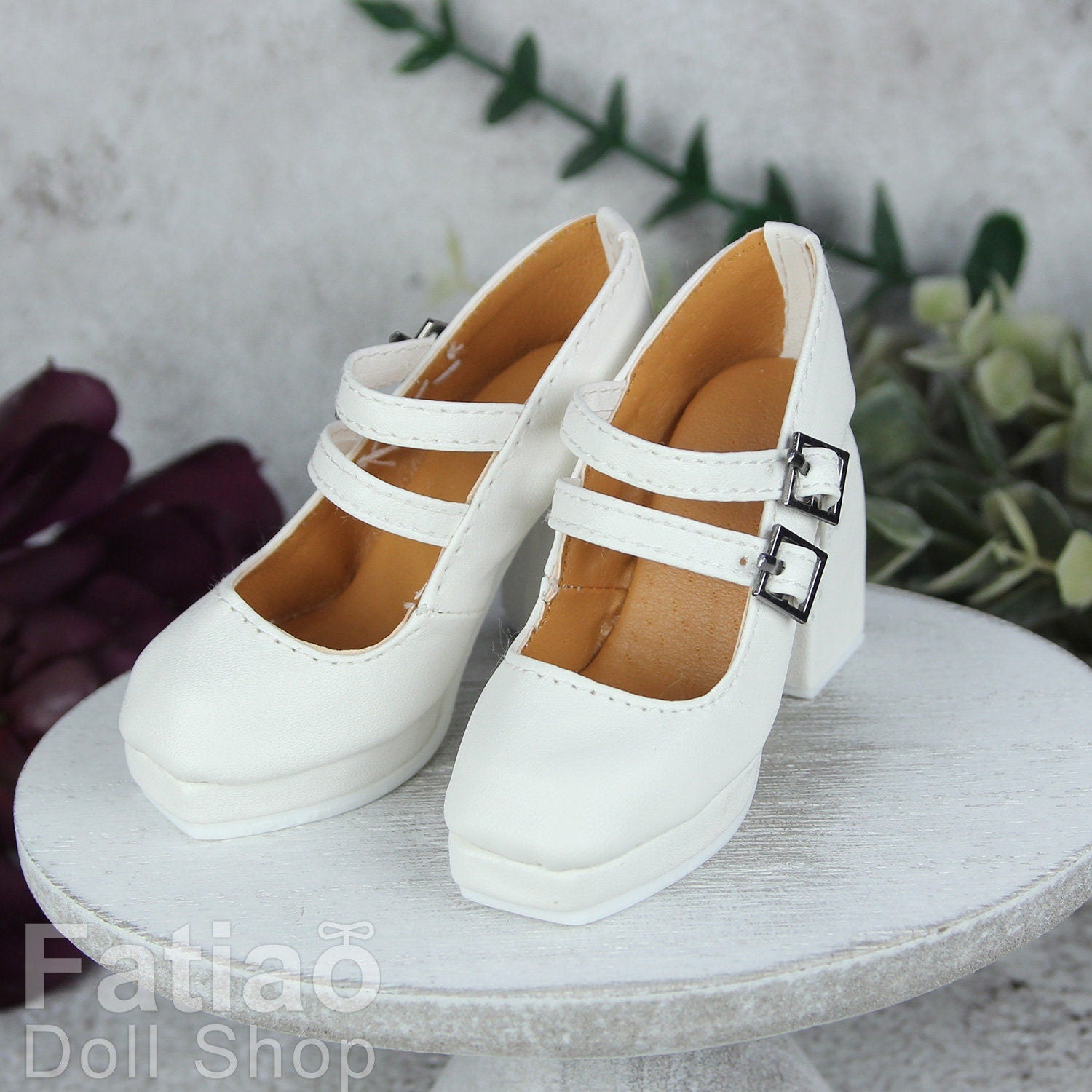Fatiao - New 1/3 BJD Supper dollfie SD16 High-heeled Lolita Dolls shoes - Black / White (Size 6.8cm)