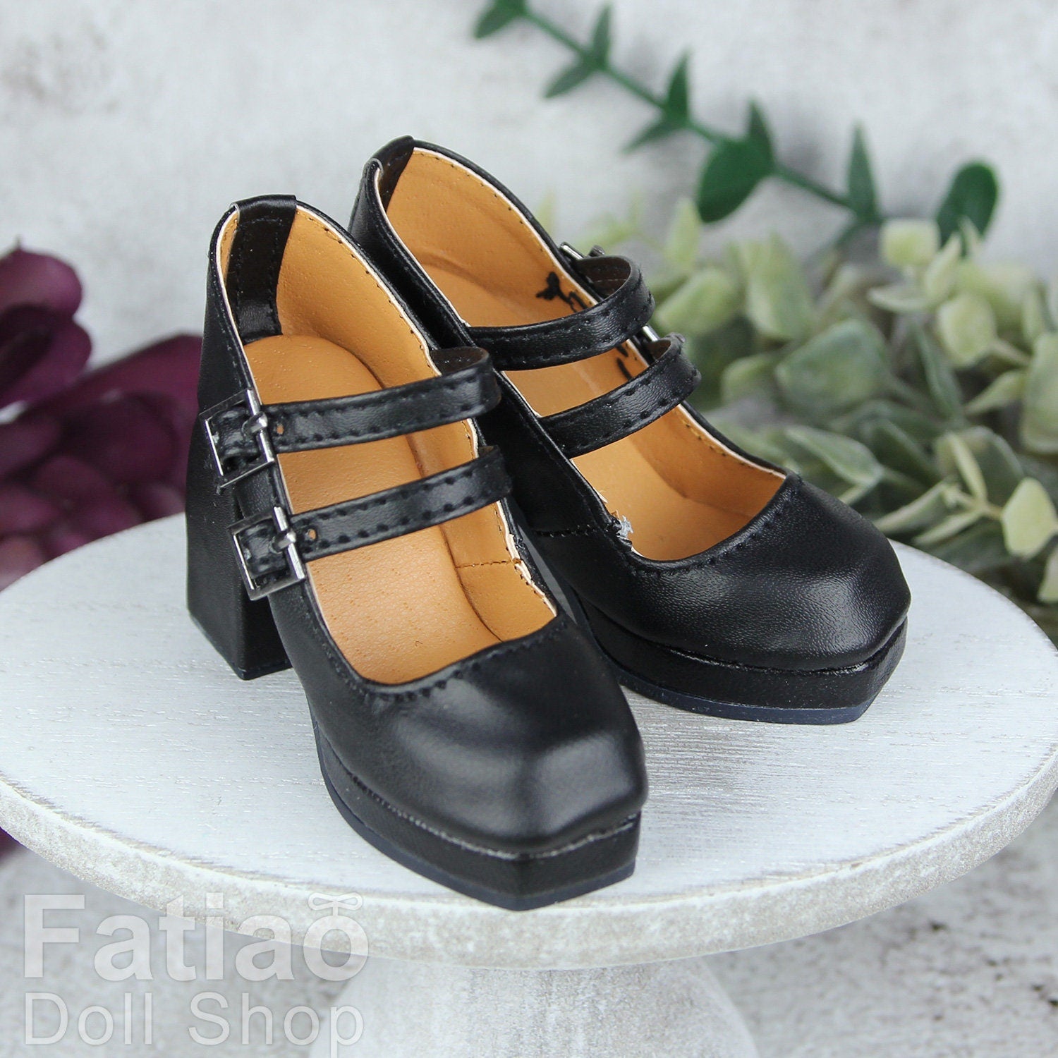 Fatiao - New 1/3 BJD Supper dollfie SD16 High-heeled Lolita Dolls shoes - Black / White (Size 6.8cm)