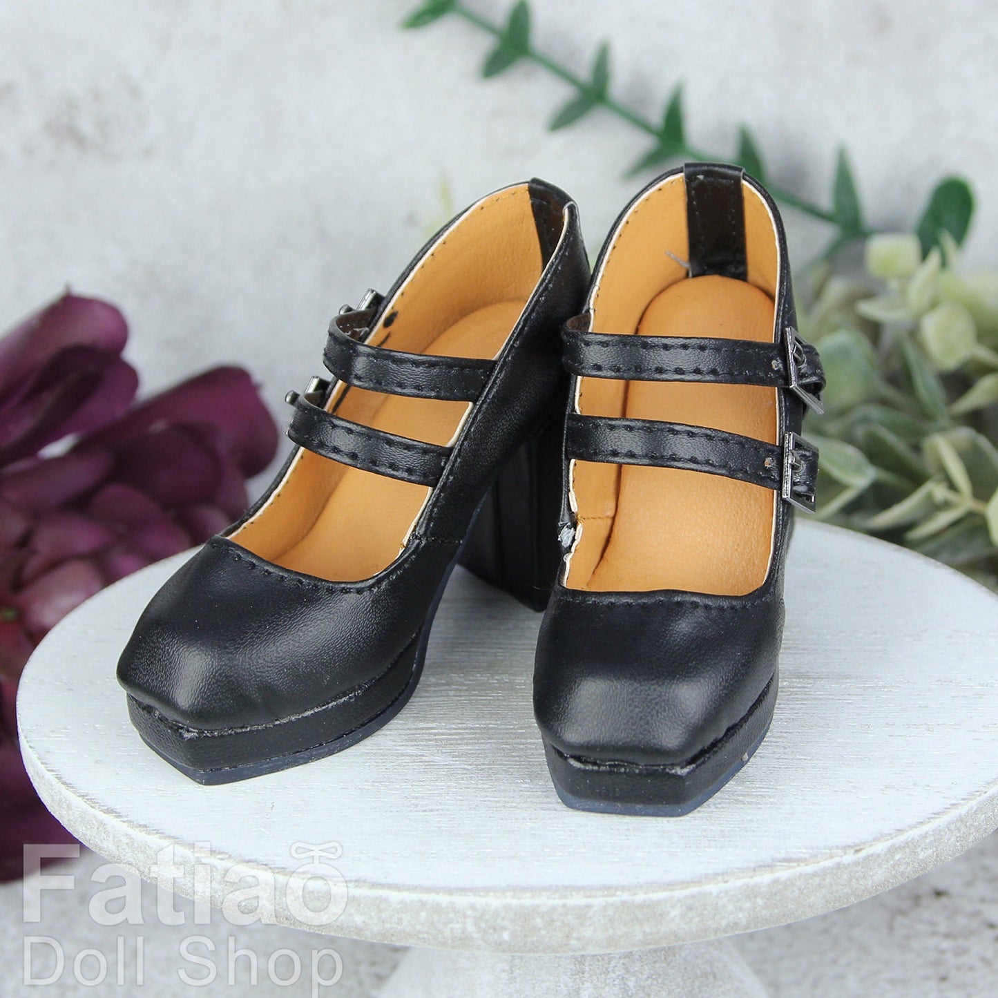 Fatiao - New 1/3 BJD Supper dollfie SD16 High-heeled Lolita Dolls shoes - Black / White (Size 6.8cm)