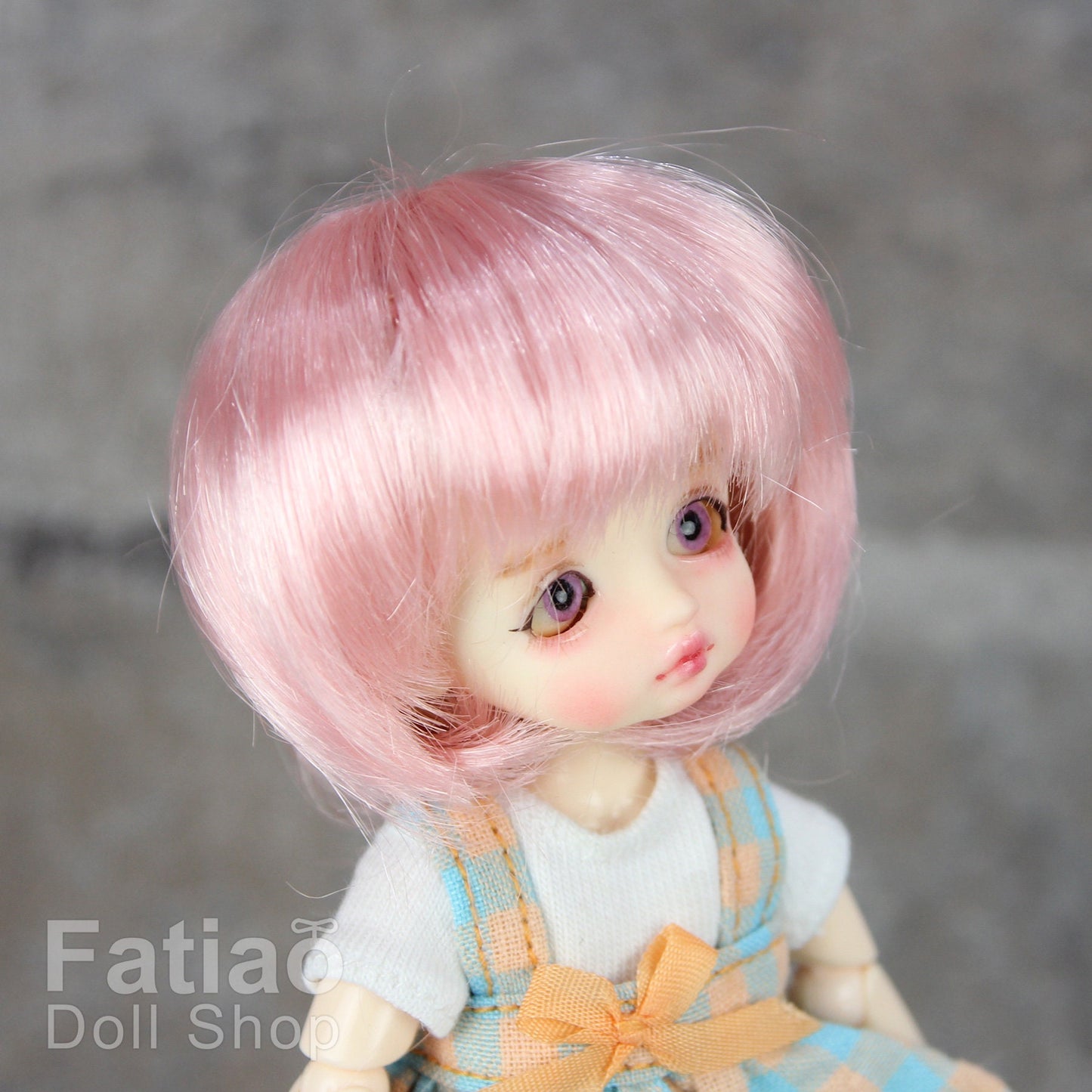 Fatiao - New BJD Dollfie pukipuki BF Pocket 3-4" Doll Wig - Pink