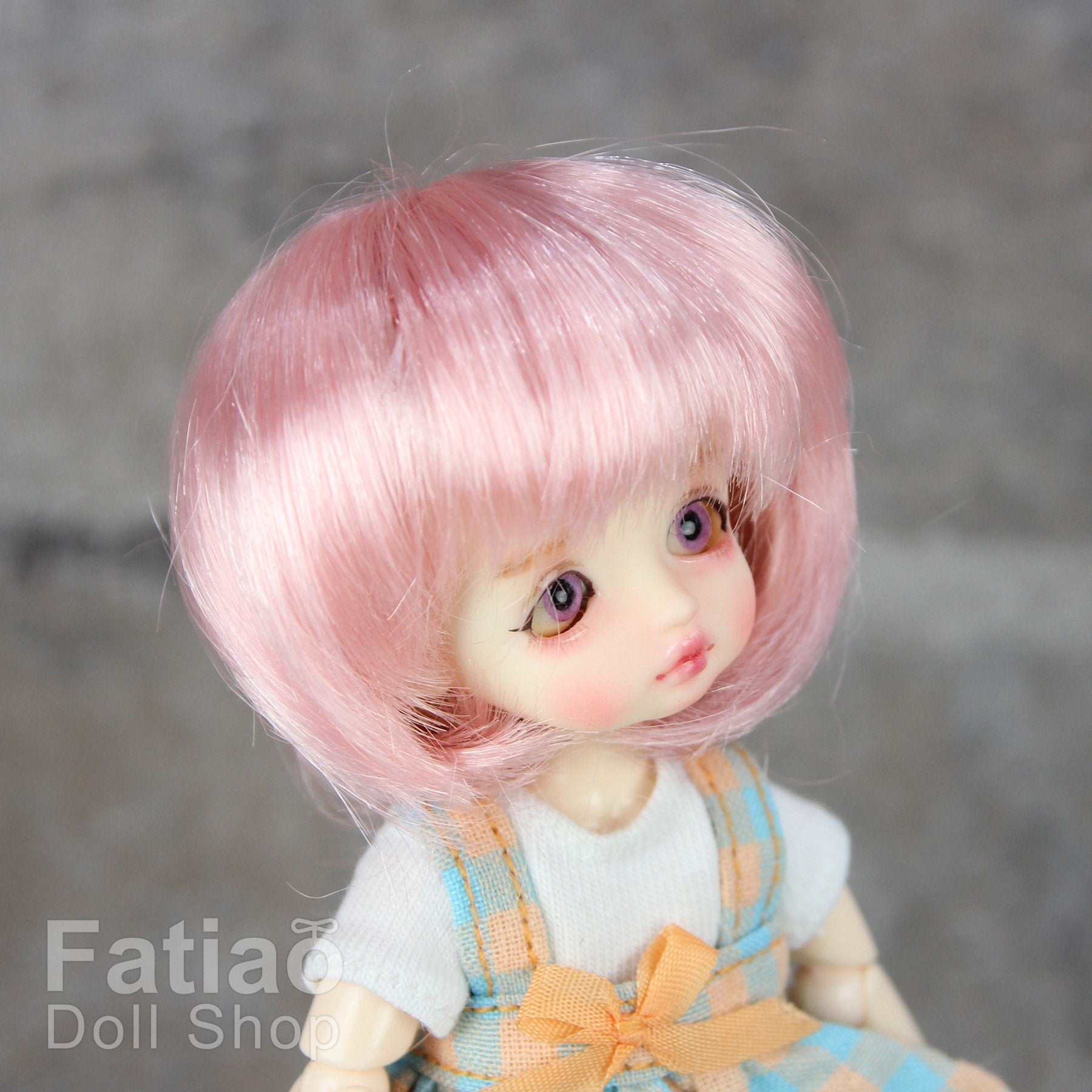 Fatiao - New BJD Dollfie pukipuki BF Pocket 3-4" Doll Wig - Pink
