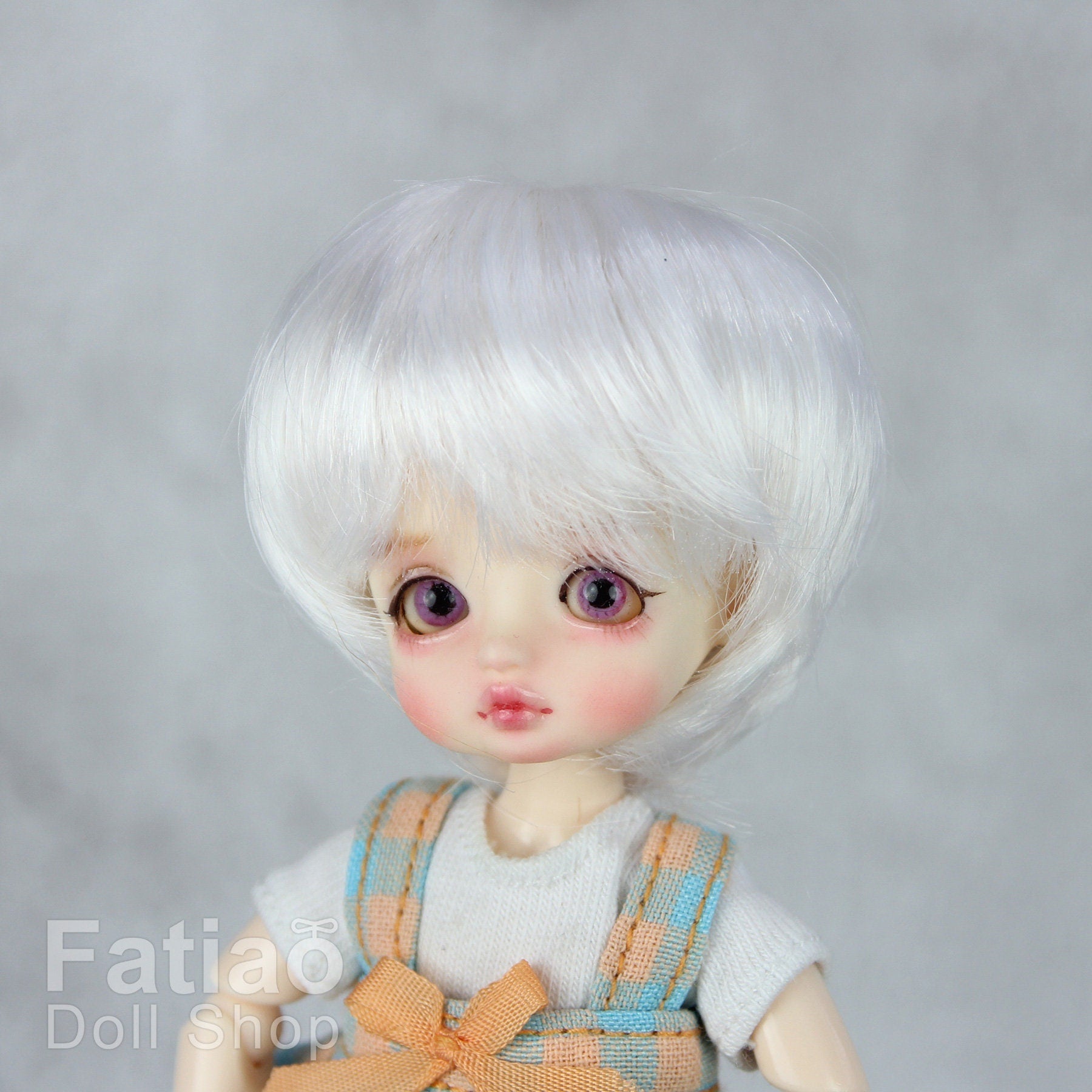 Fatiao - New BJD Dollfie pukipuki BF Pocket 3-4" Doll Wig - White