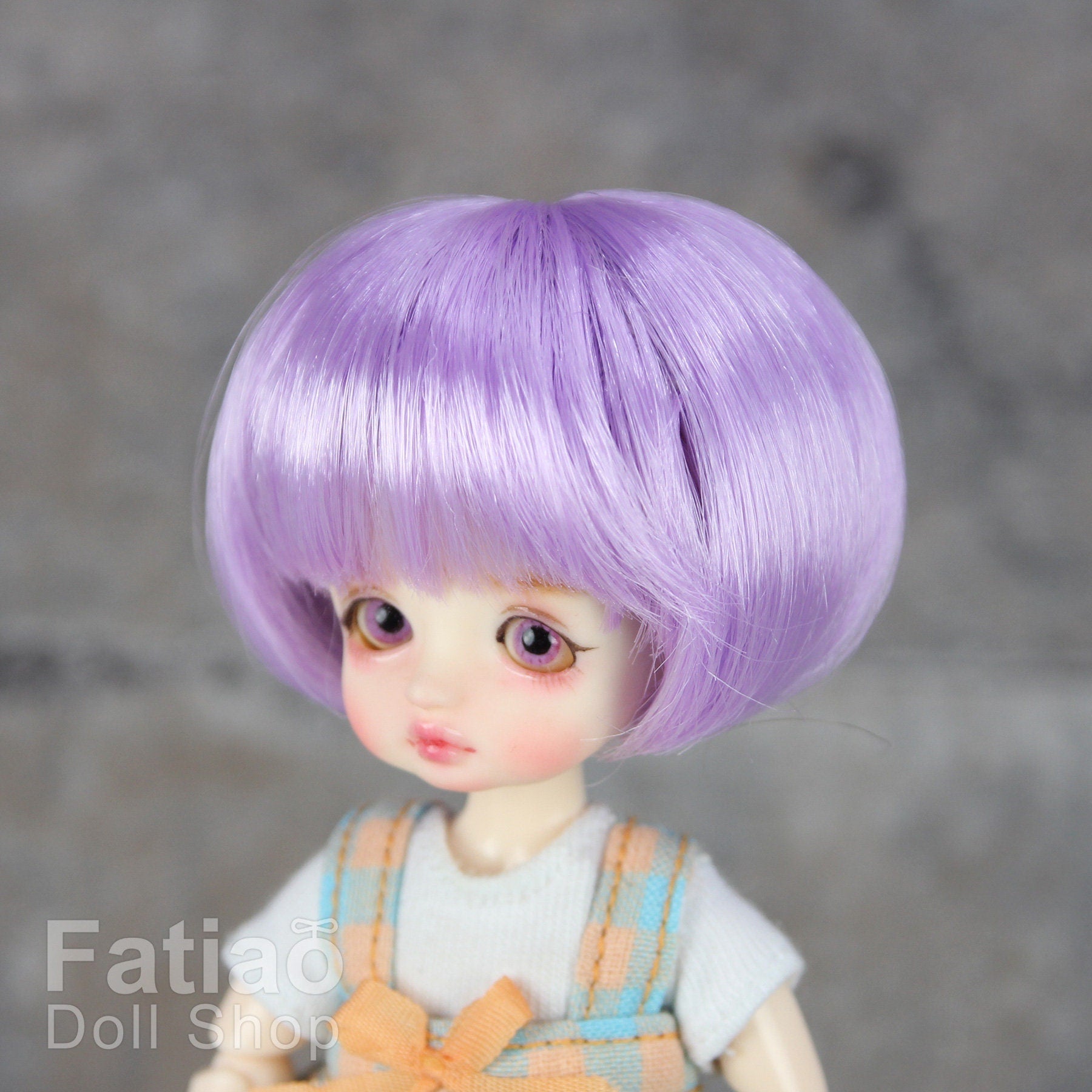 Fatiao - New BJD Dollfie pukipuki BF Pocket 3-4" Doll Wig - Light purple