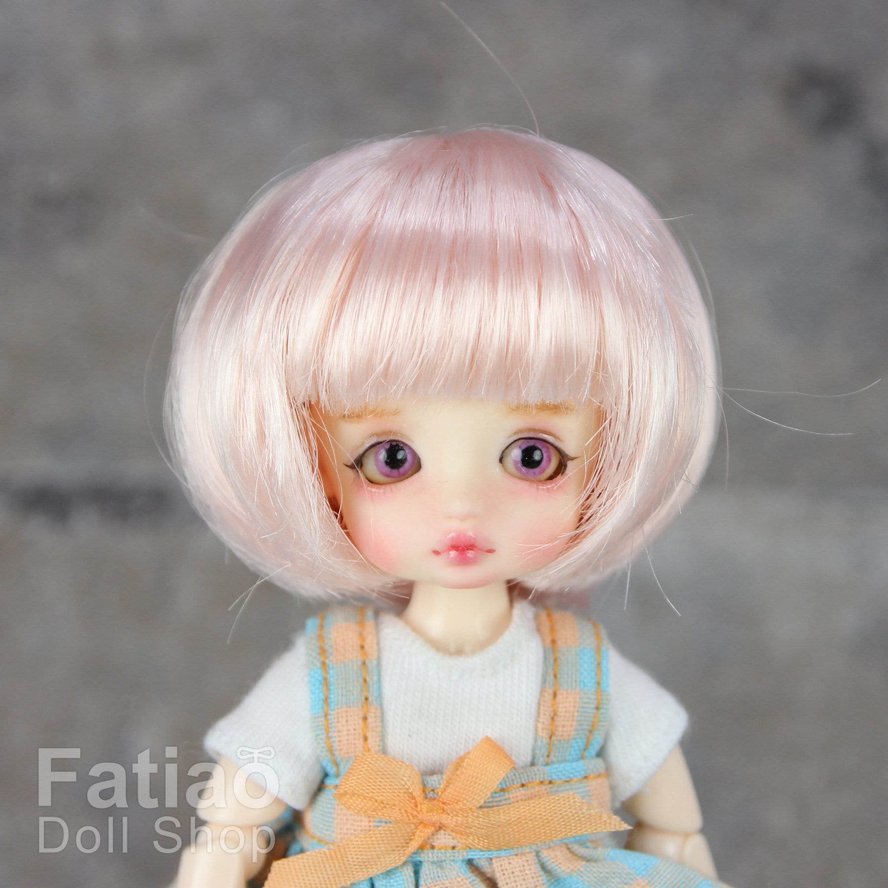 Fatiao - New BJD Dollfie pukipuki BF Pocket 3-4" Doll Wig - Light Pink