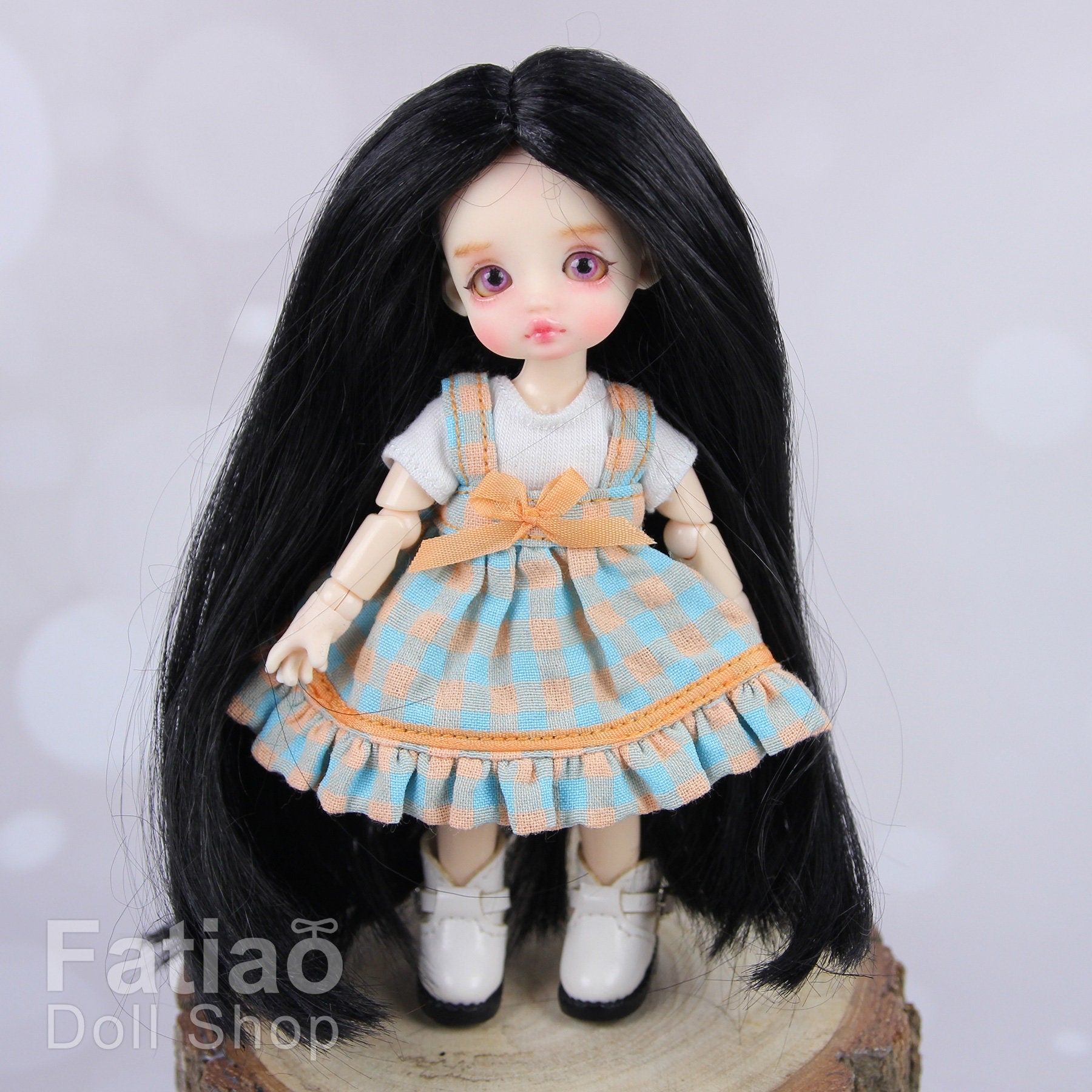 Fatiao - New BJD Dollfie pukipuki BF Pocket 3-4" Doll Wig - Black