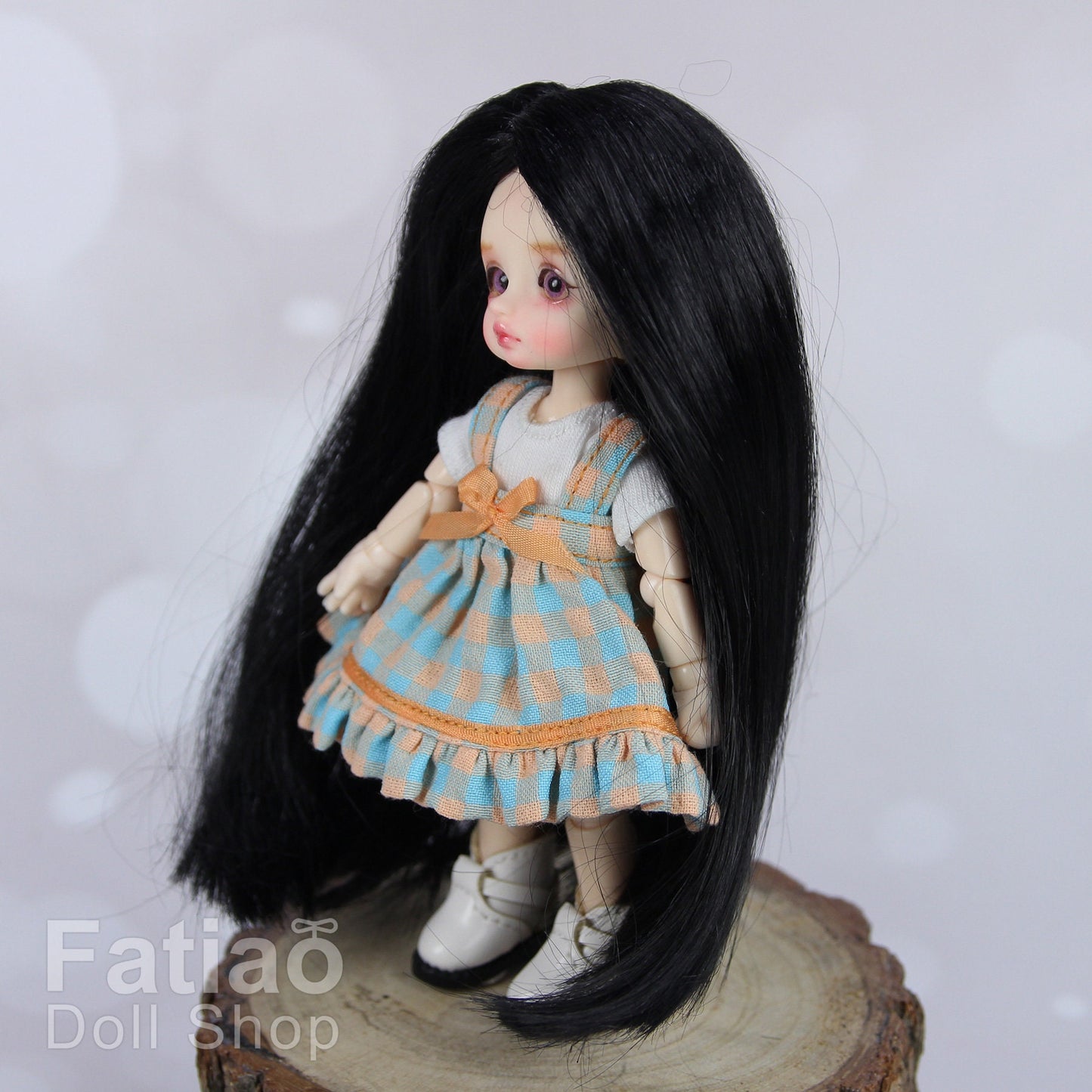 Fatiao - New BJD Dollfie pukipuki BF Pocket 3-4" Doll Wig - Black