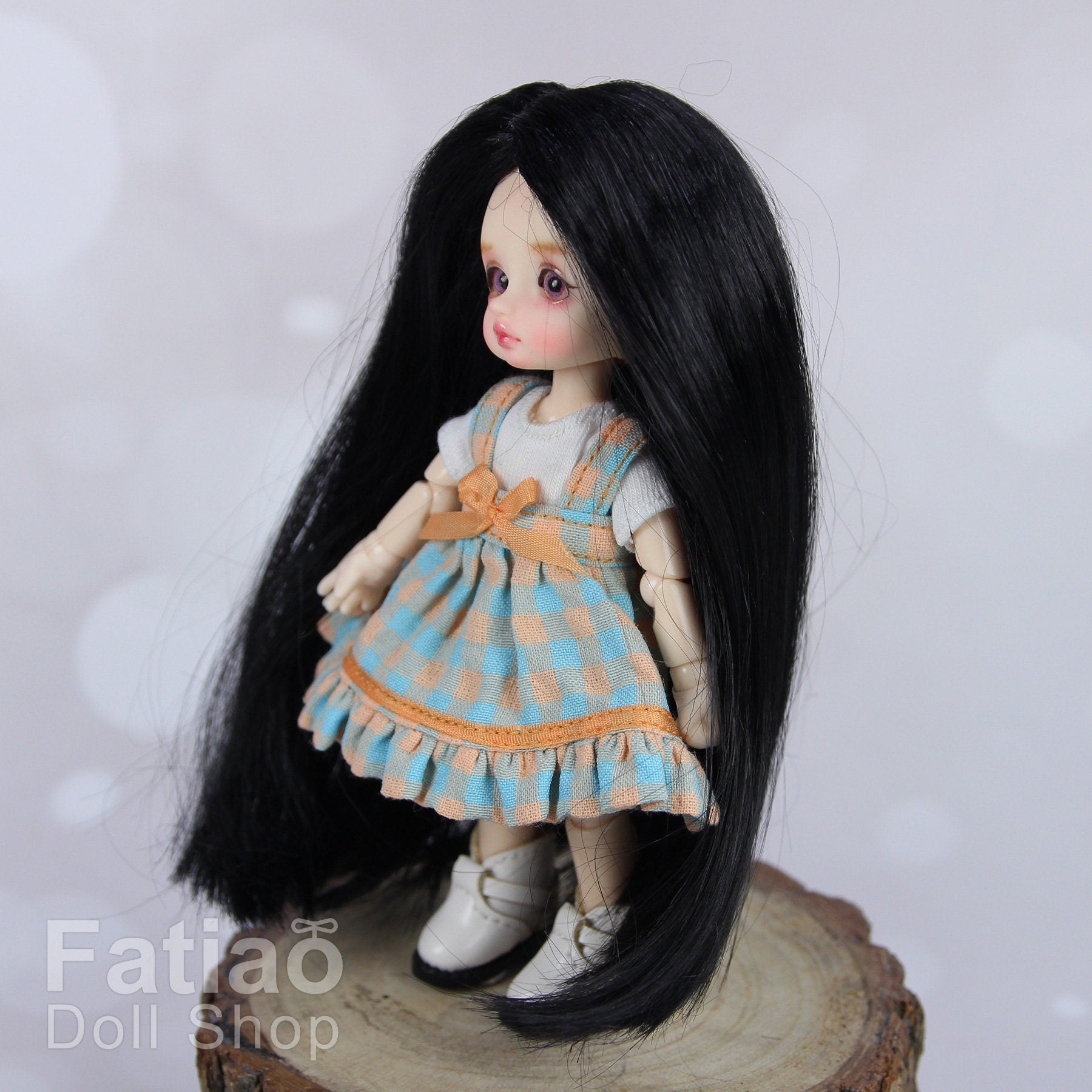 Fatiao - New BJD Dollfie pukipuki BF Pocket 3-4" Doll Wig - Black