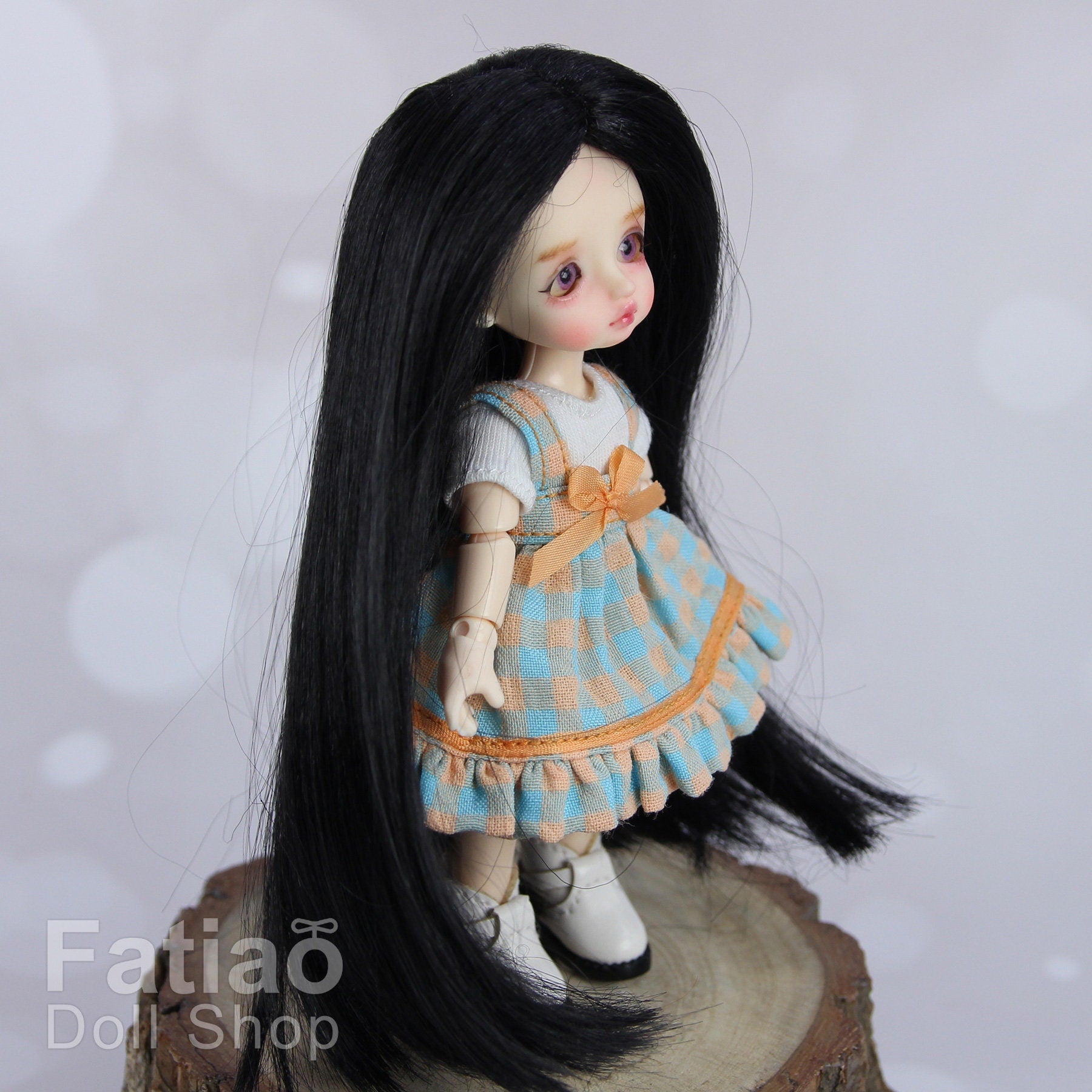 Fatiao - New BJD Dollfie pukipuki BF Pocket 3-4" Doll Wig - Black