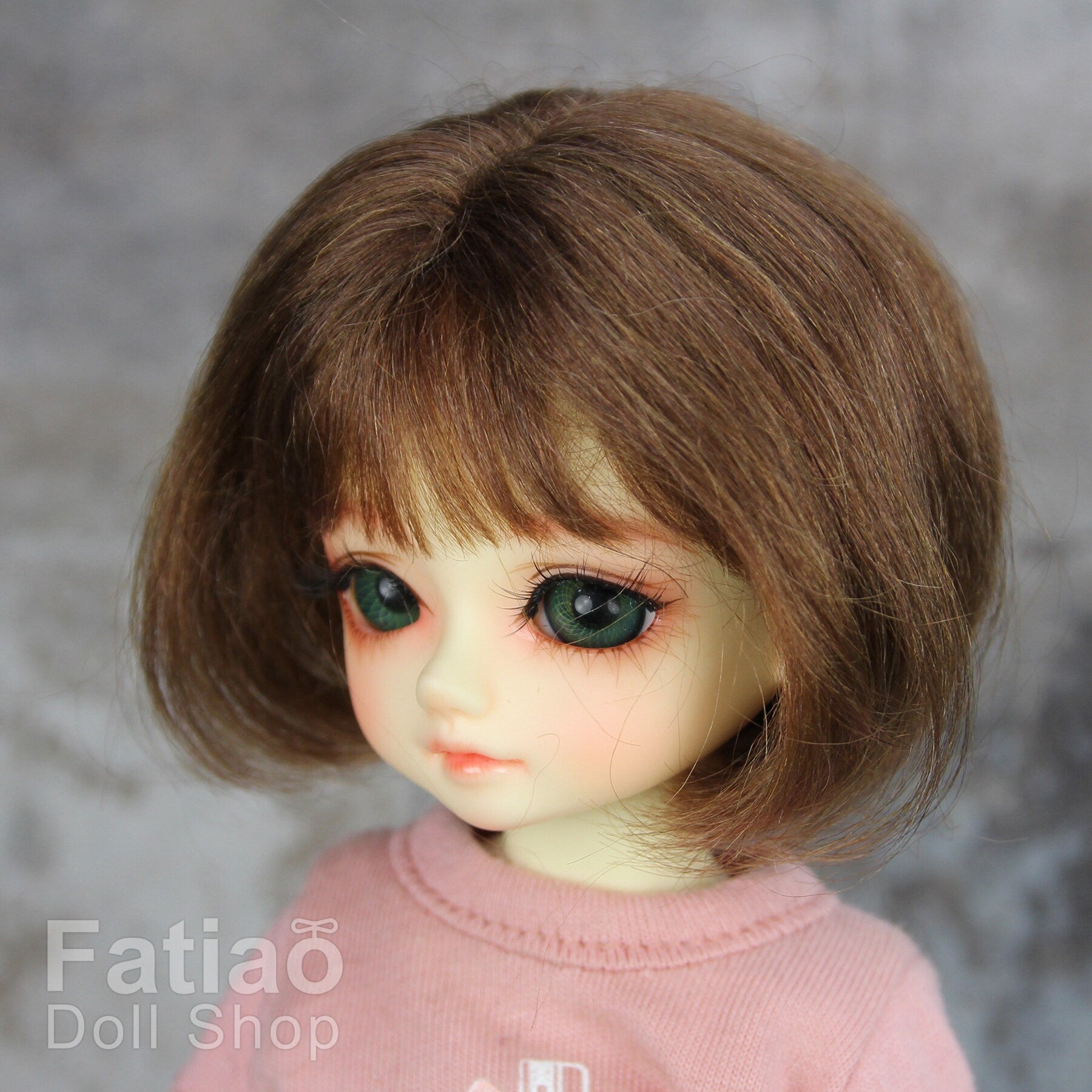Fatiao - New Dollfie Yo-SD 1/6 BJD Mohair Dolls Wig 6-7 inch - Brown
