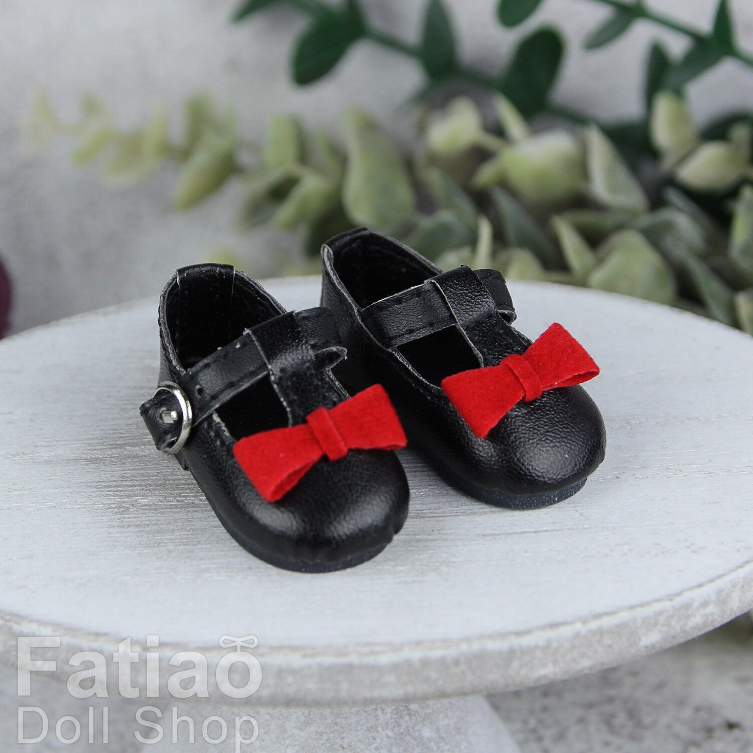 Fatiao - New Dollfie YoSD 1/6 BJD Doll Bow leather Shoes (Size 4cm)