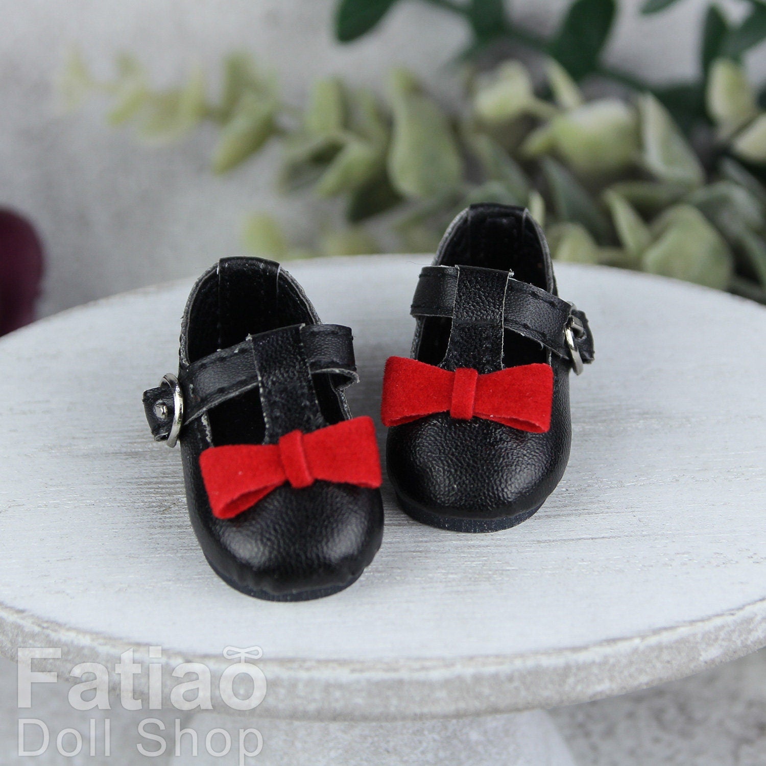Fatiao - New Dollfie YoSD 1/6 BJD Doll Bow leather Shoes (Size 4cm)